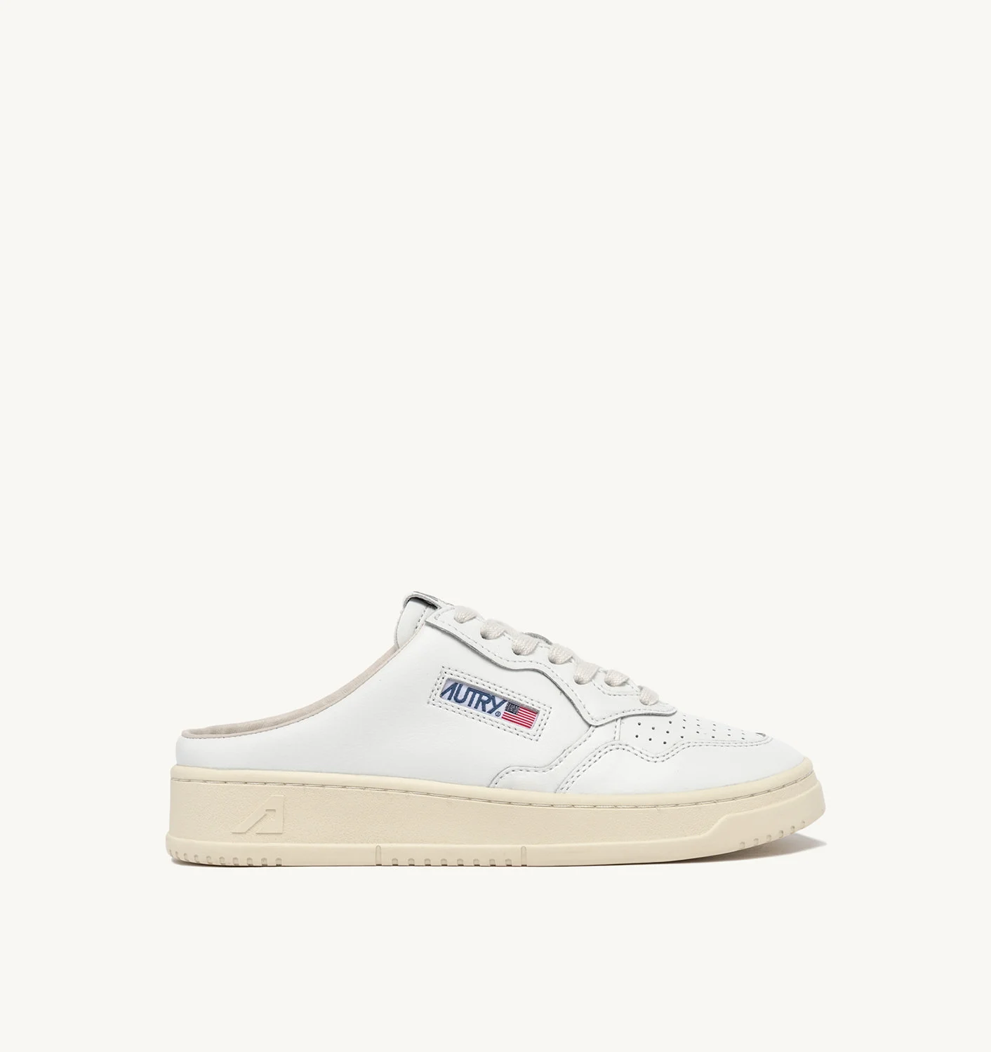MEDALIST SABOT SNEAKERS IN WHITE LEATHER