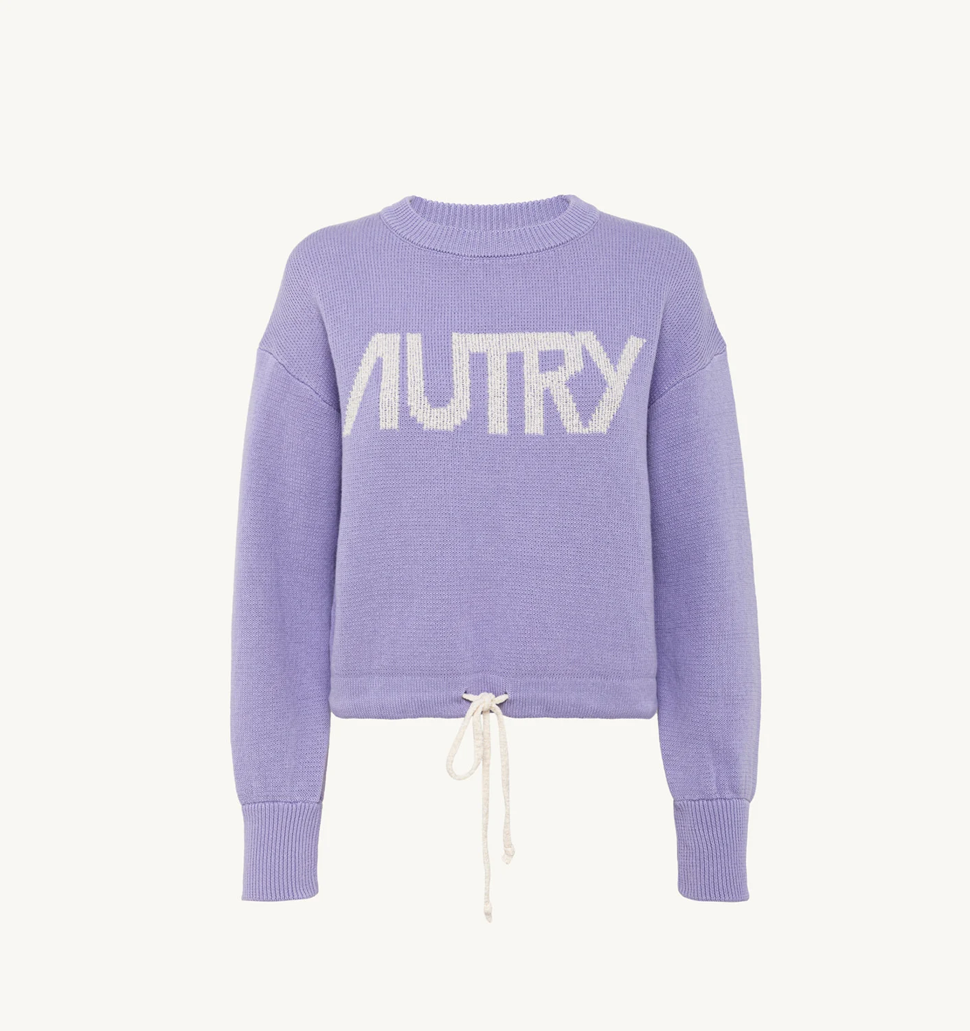 BOXY FIT CREW NECK SWEATER IN COTTON WITH JACQUARD LOGO