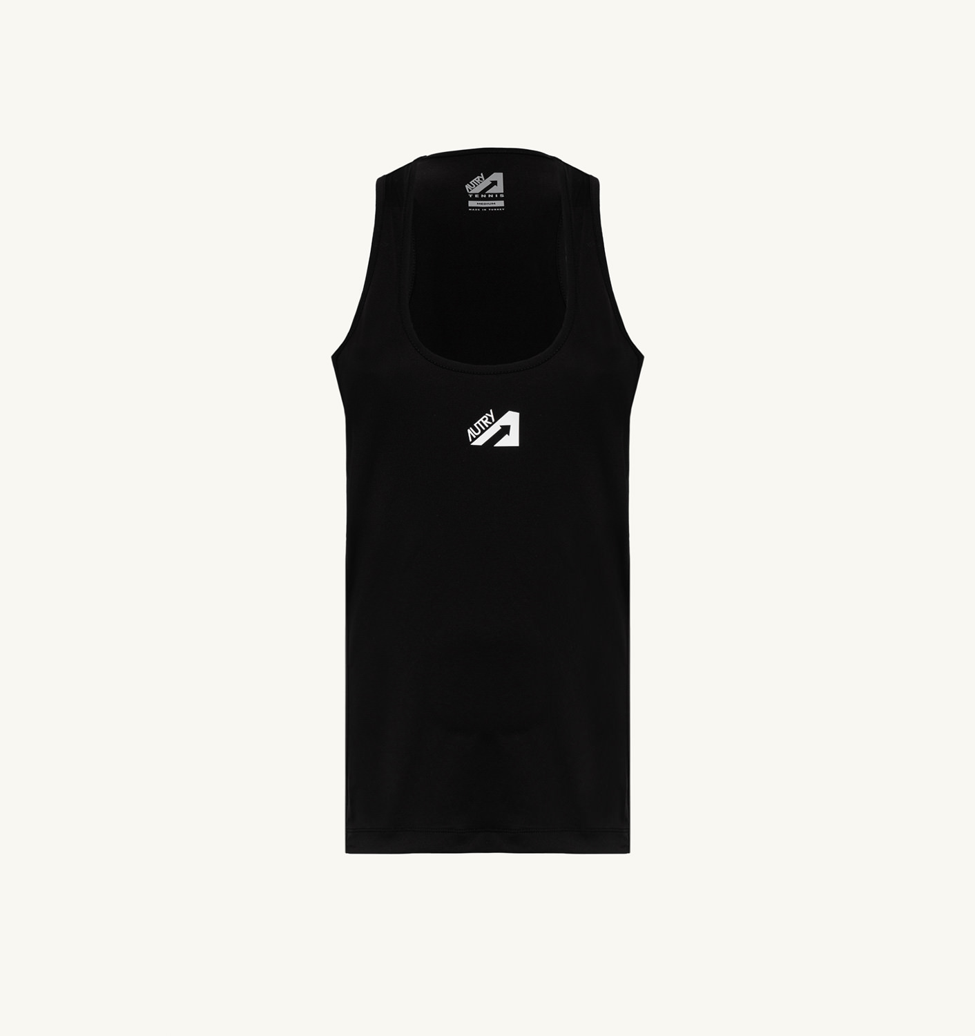 BLACK TENNIS TANK TOP WITH SIDE STRIPES IN CONTRAST