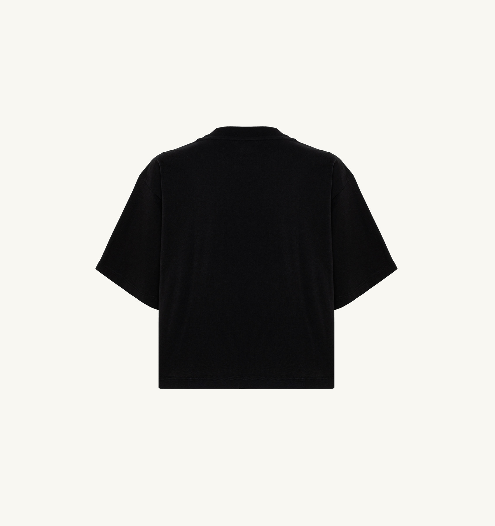 CROPPED T-SHIRT IN BLACK COTTON JERSEY