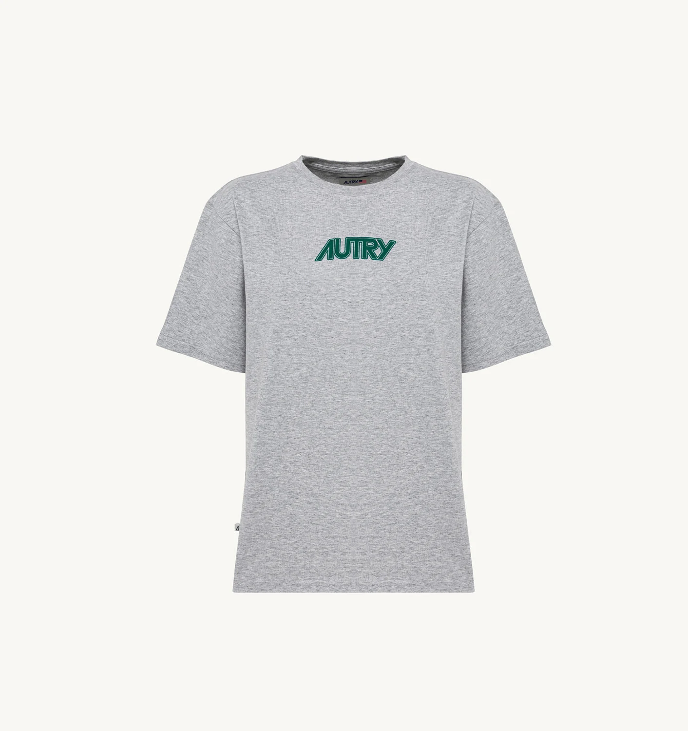 T-SHIRT IN MELANGE GRAY COTTON JERSEY
