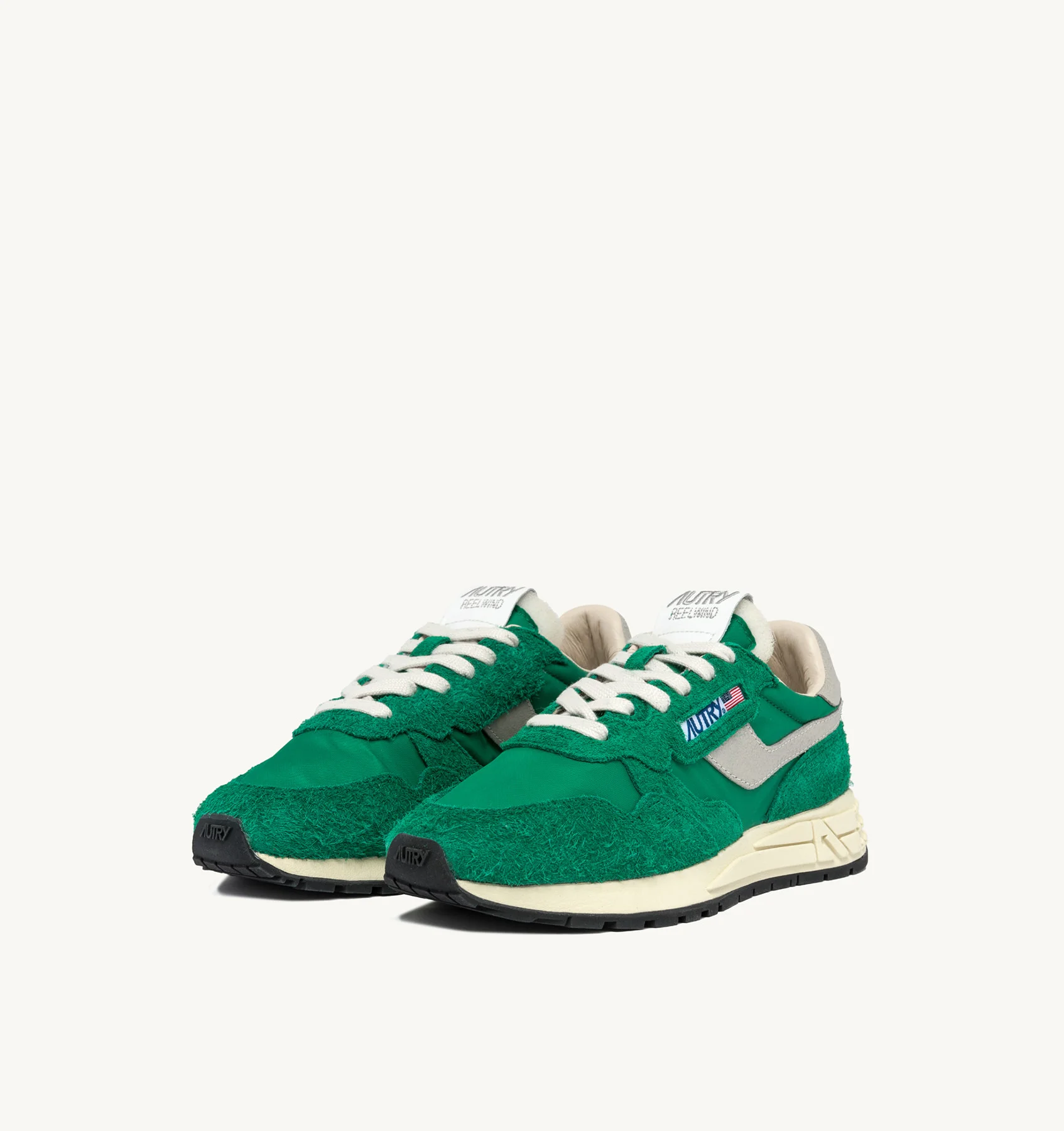 REELWIND LOW SNEAKERS IN GREEN NYLON AND SUEDE