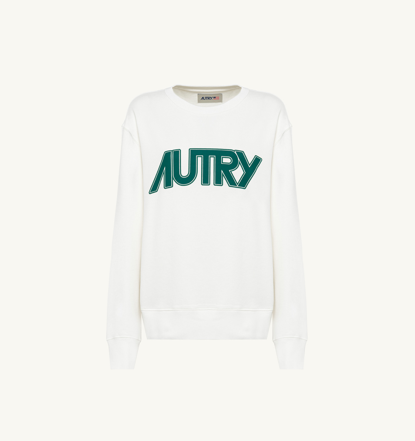 CREW NECK SWEATSHIRT IN WHITE COTTON