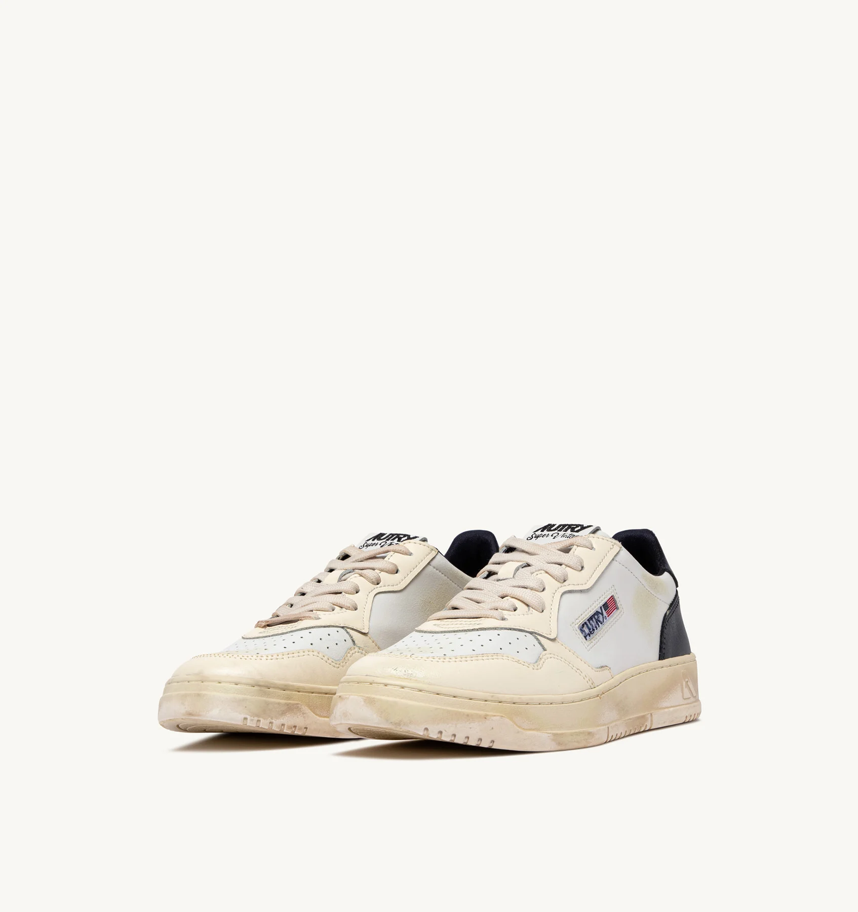 MEDALIST LOW SUPER VINTAGE SNEAKERS IN WHITE AND BLUE LEATHER