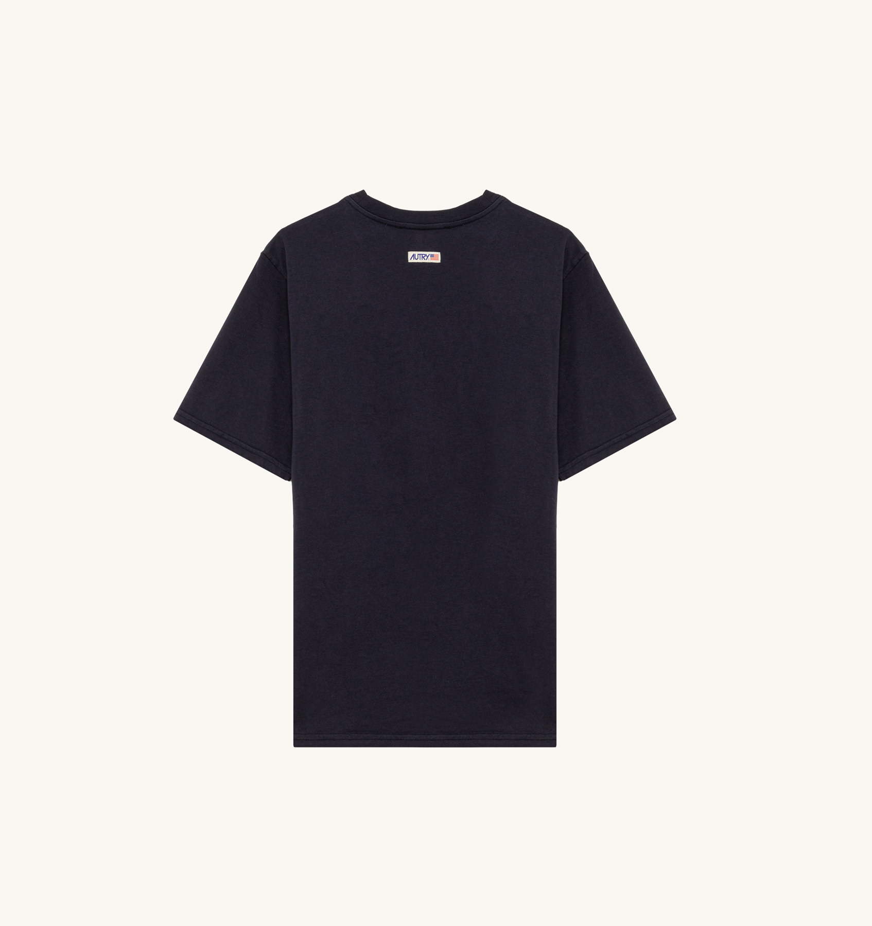 T-SHIRT IN BLUE COTTON WITH LABEL