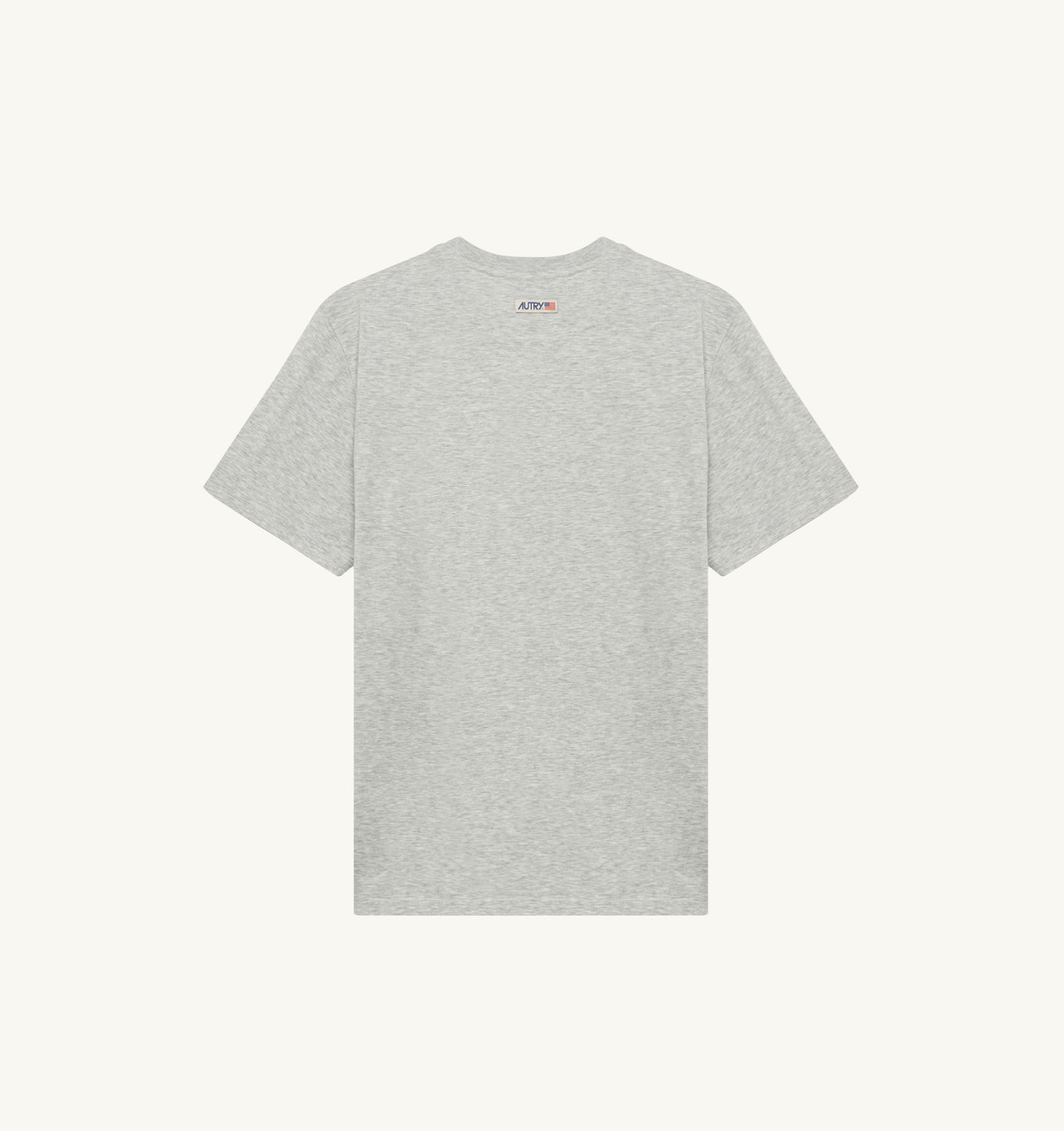 T-SHIRT IN GRAY COTTON WITH LABEL