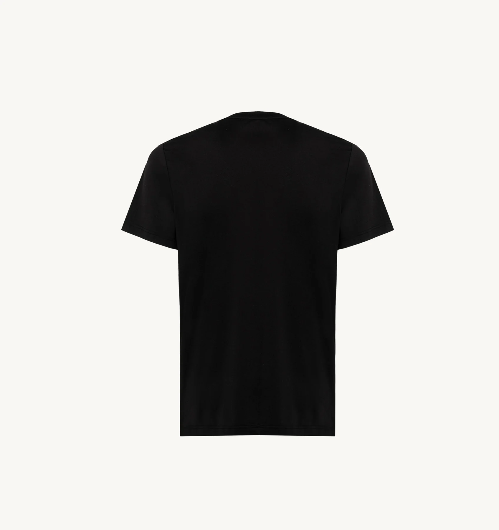 BLACK TENNIS T-SHIRT WITH CONTRAST PIPING