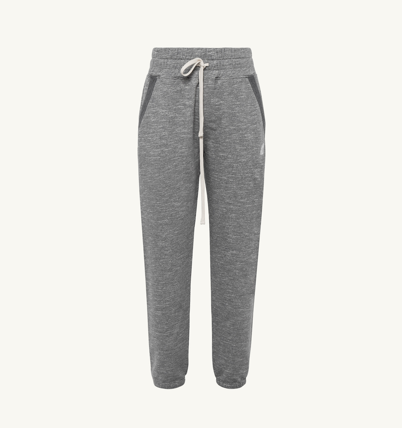 JOGGER PANTS IN MELANGE GRAY COTTON