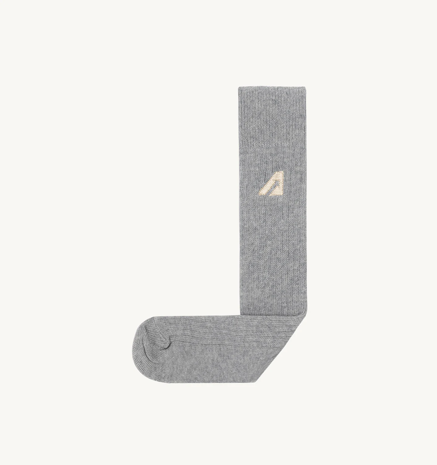 COTTON KNIT SOCKS WITH EMBROIDERY LOGO MELANGE GRAY