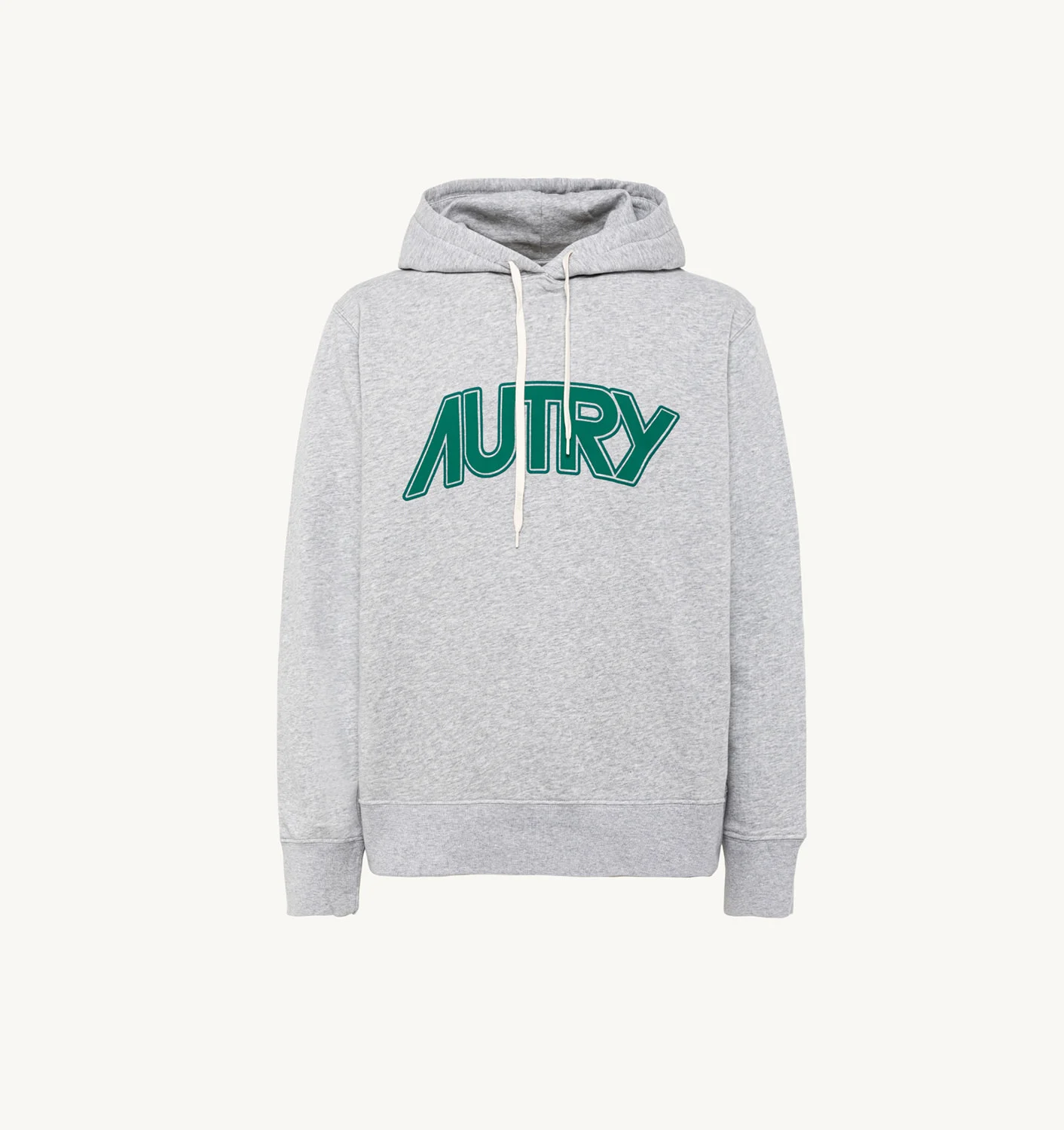 HOODED SWEATSHIRT IN MELANGE GRAY COTTON
