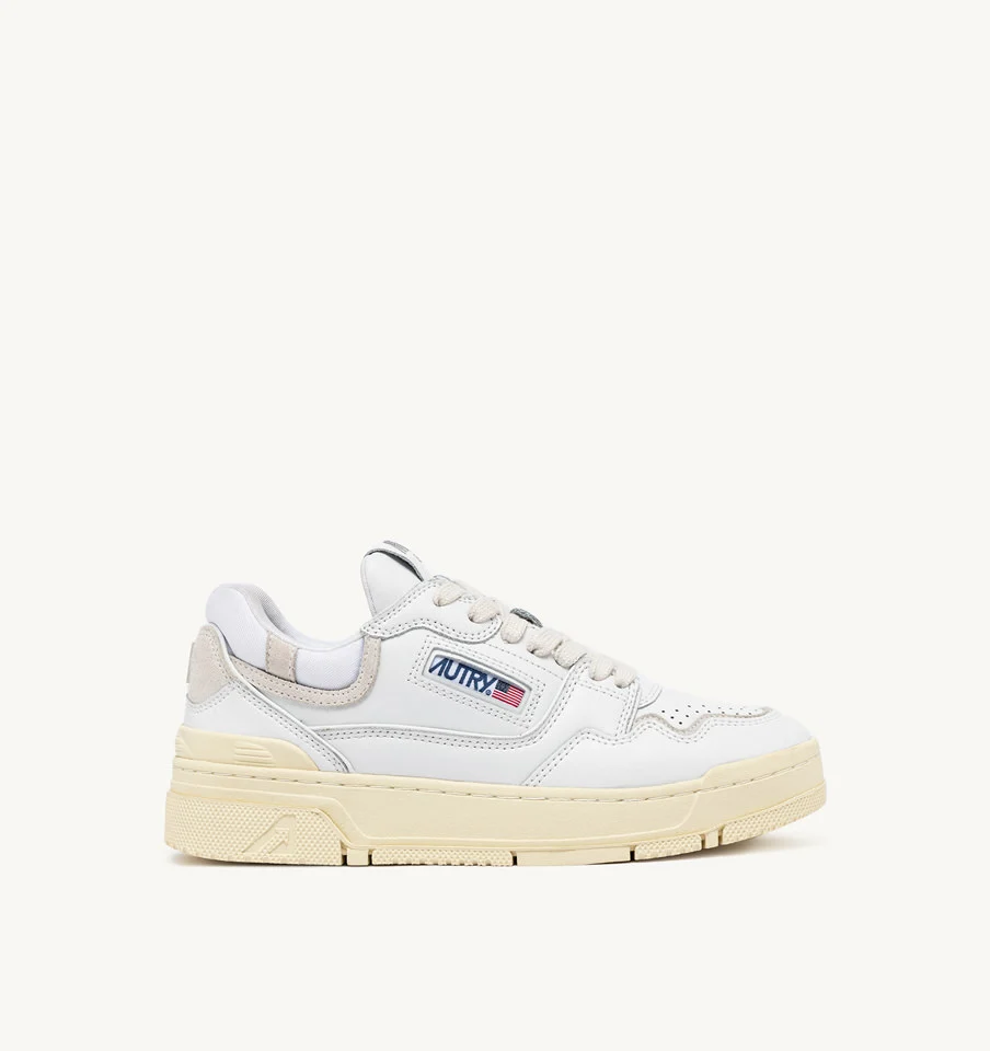 CLC LOW SNEAKERS IN WHITE LEATHER AND SUEDE