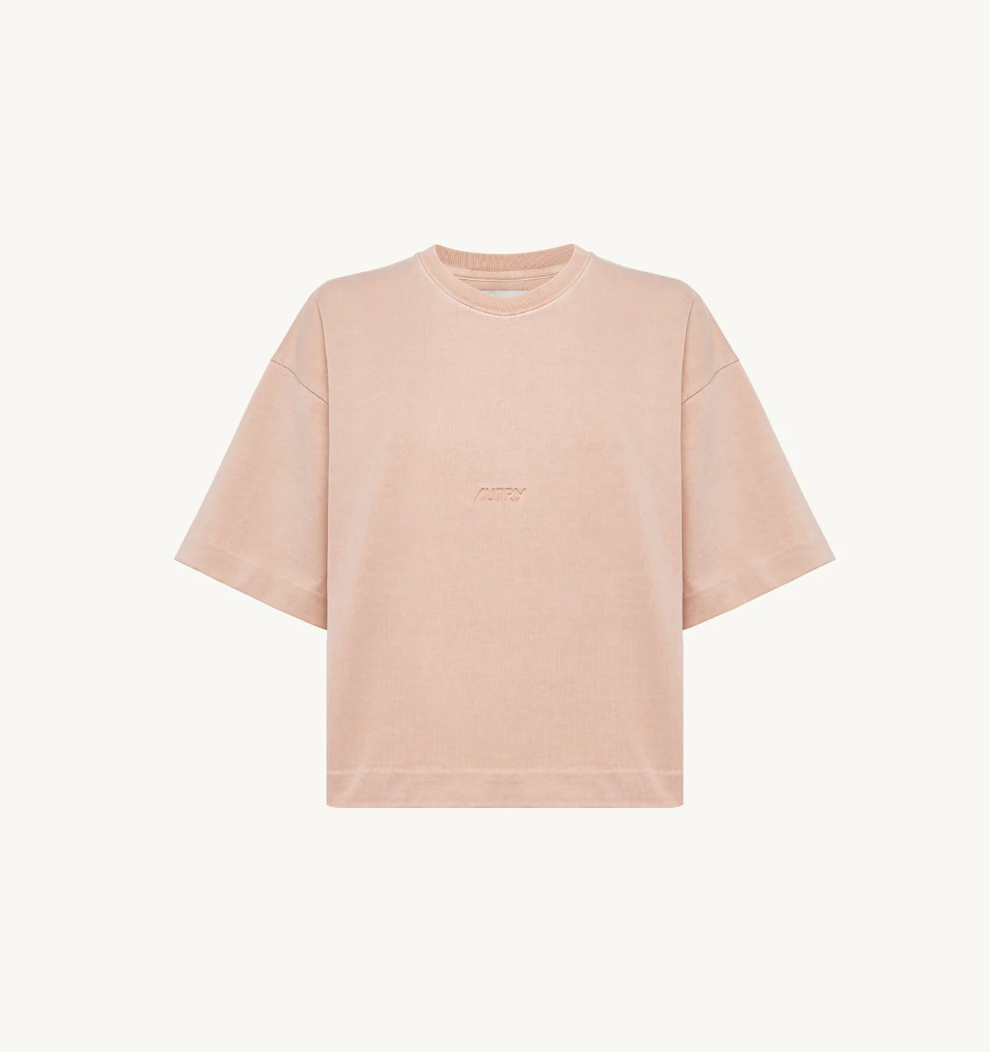 BOXY FIT T-SHIRT IN PINK COTTON JERSEY