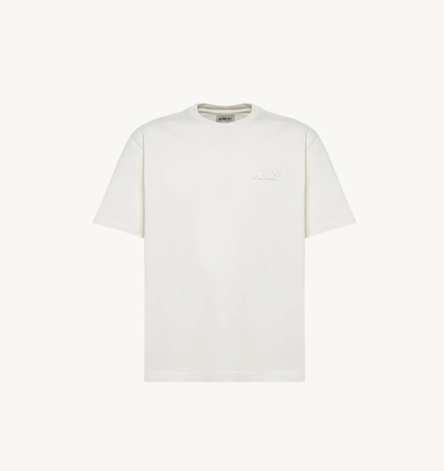 RELAXED FIT T-SHIRT IN IVORY WHITE COTTON JERSEY