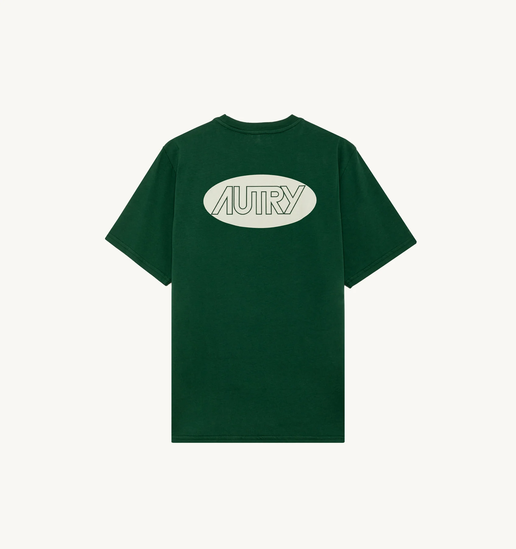 T-SHIRT IN GREEN COTTON WITH PRINTED LOGO