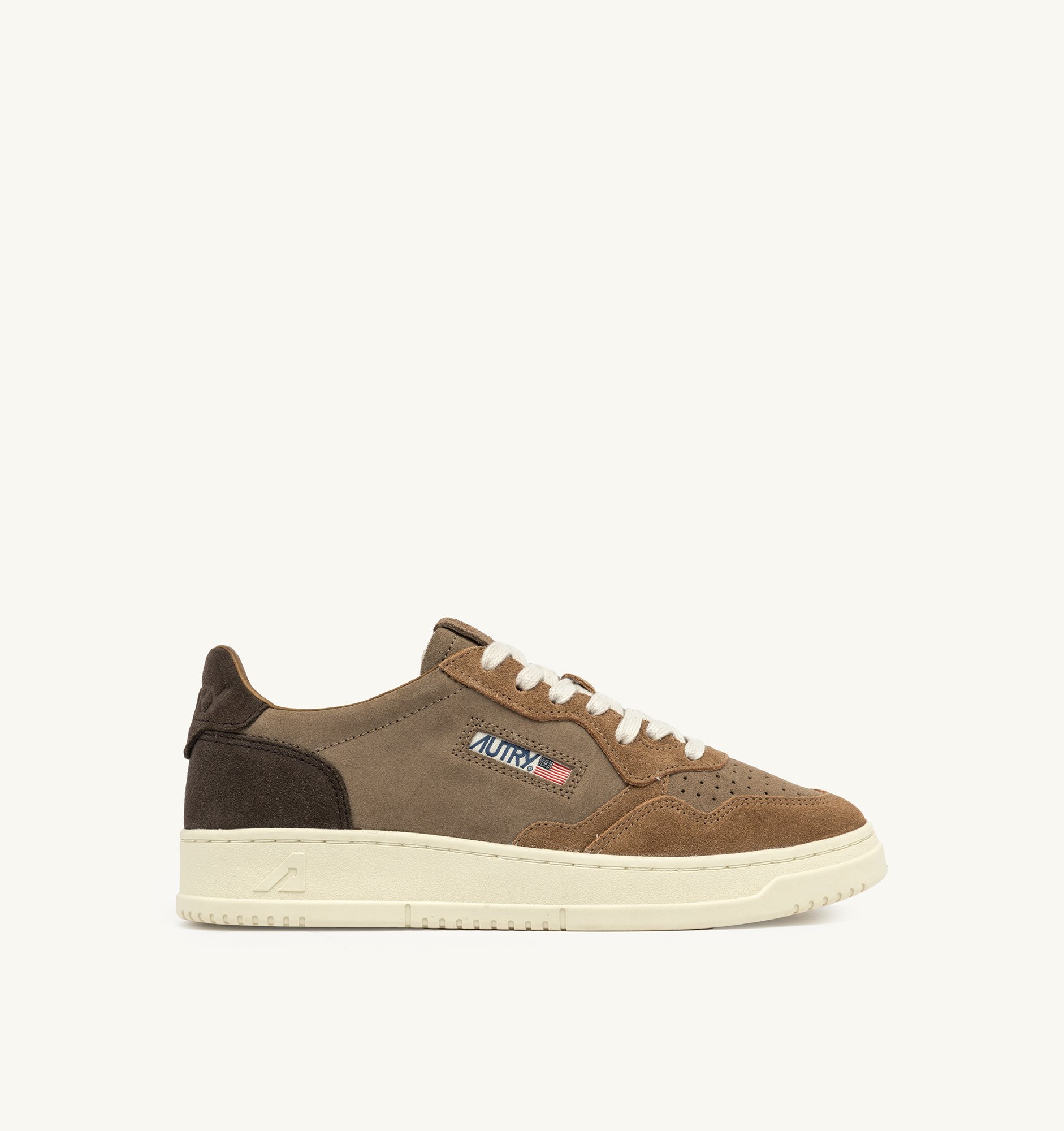 MEDALIST LOW TRICOLOR SNEAKERS IN TEXAS AND MOKA BROWN SUEDE