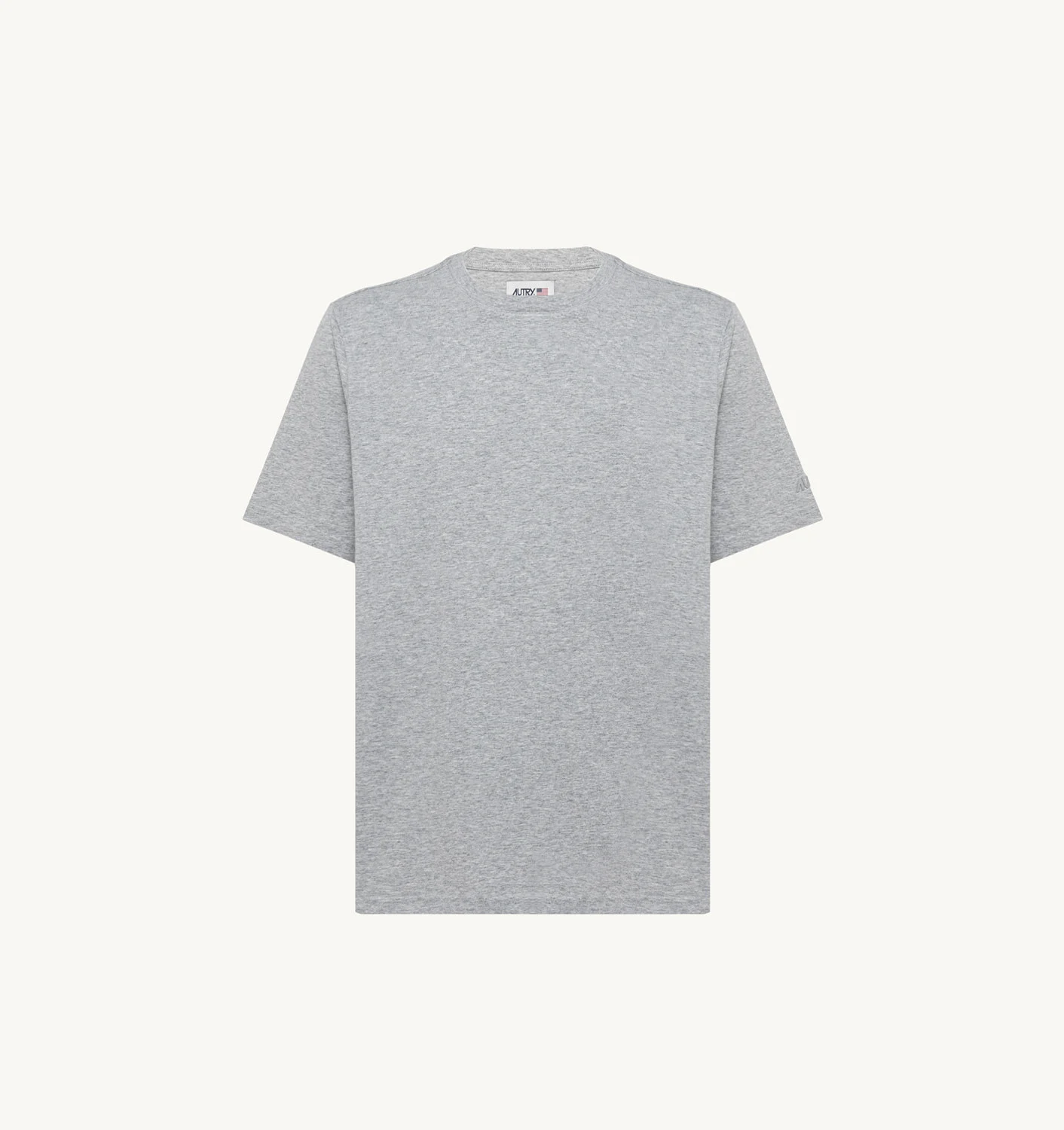 T-SHIRT IN MELANGE GRAY COTTON JERSEY WITH LOGO