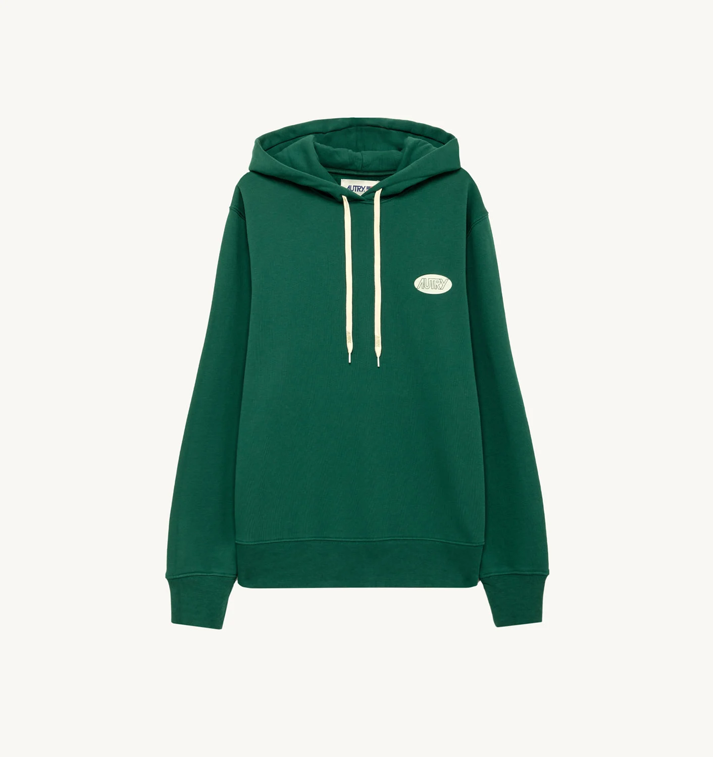 HOODIE IN GREEN JERSEY WITH PRINTED LOGO