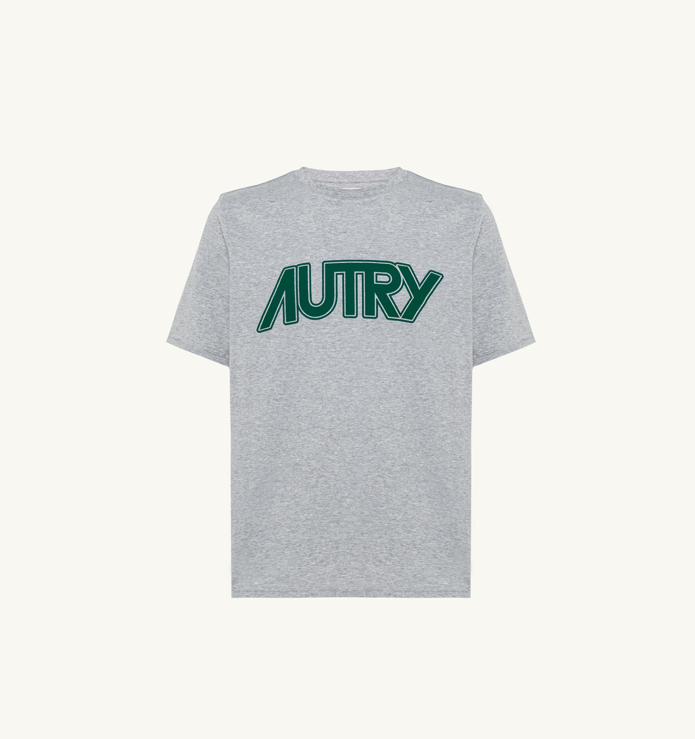 T-SHIRT IN MELANGE GRAY COTTON JERSEY