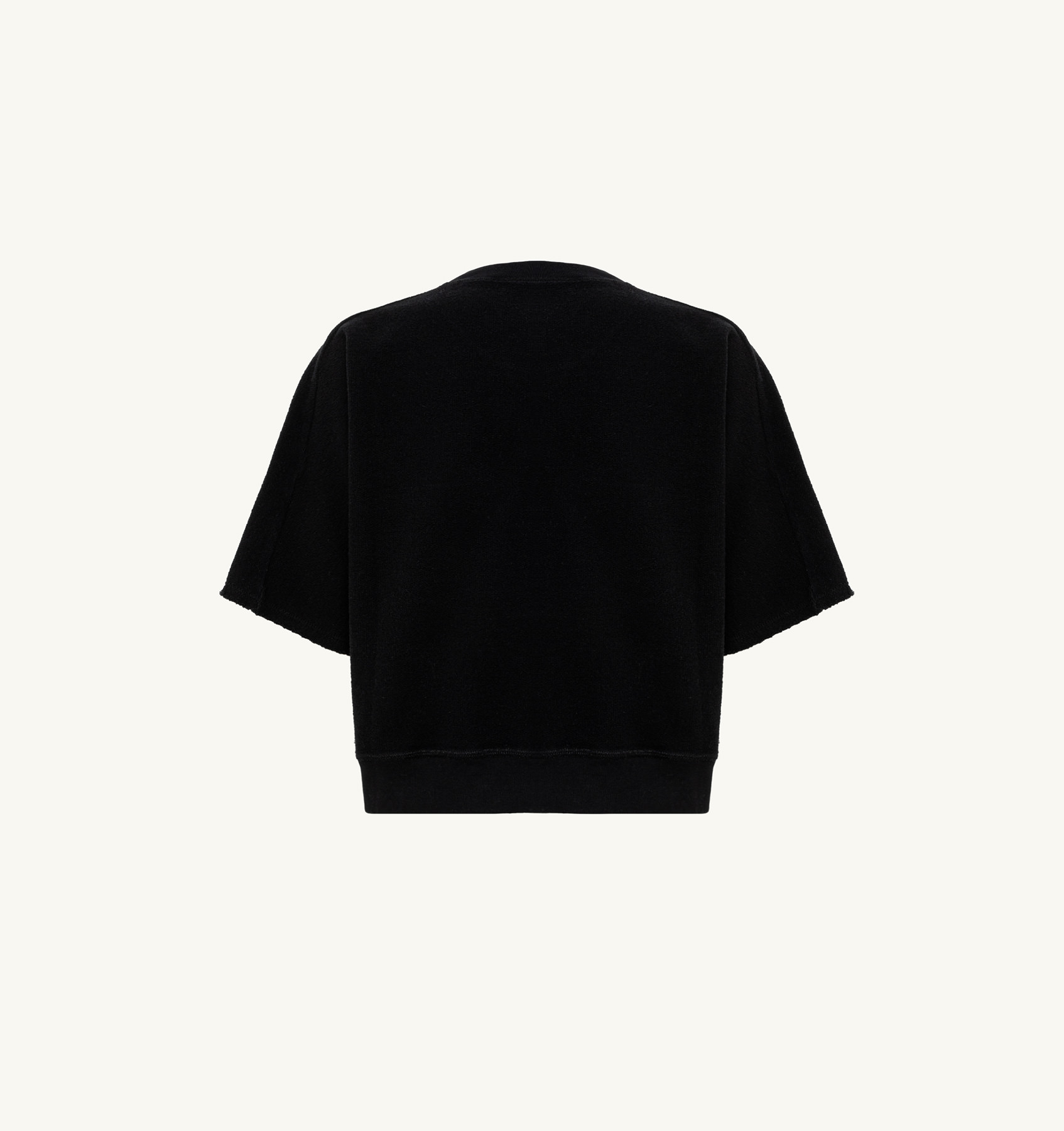 CROPPED SWEATSHIRT IN BLACK COTTON JERSEY