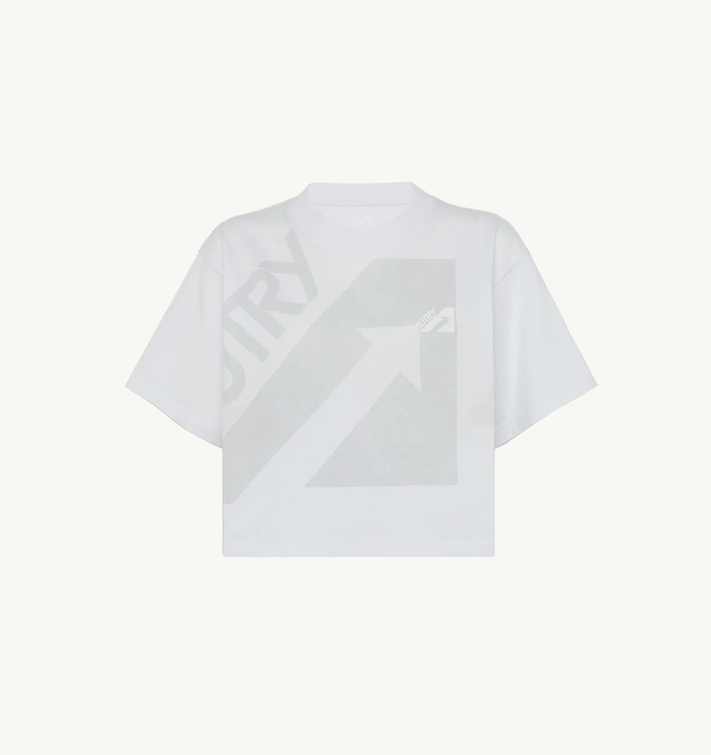 CROPPED T-SHIRT IN WHITE COTTON JERSEY