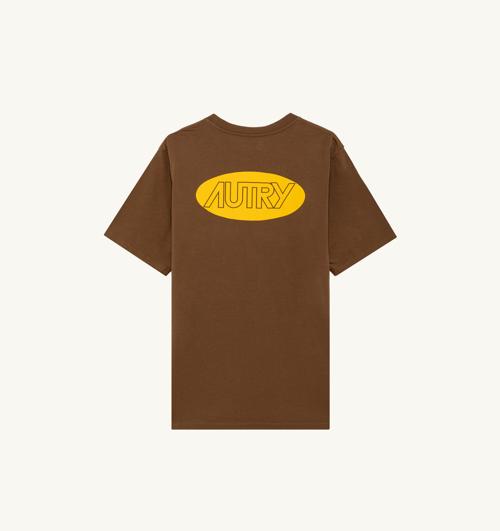 T-SHIRT IN BROWN COTTON WITH PRINTED LOGO