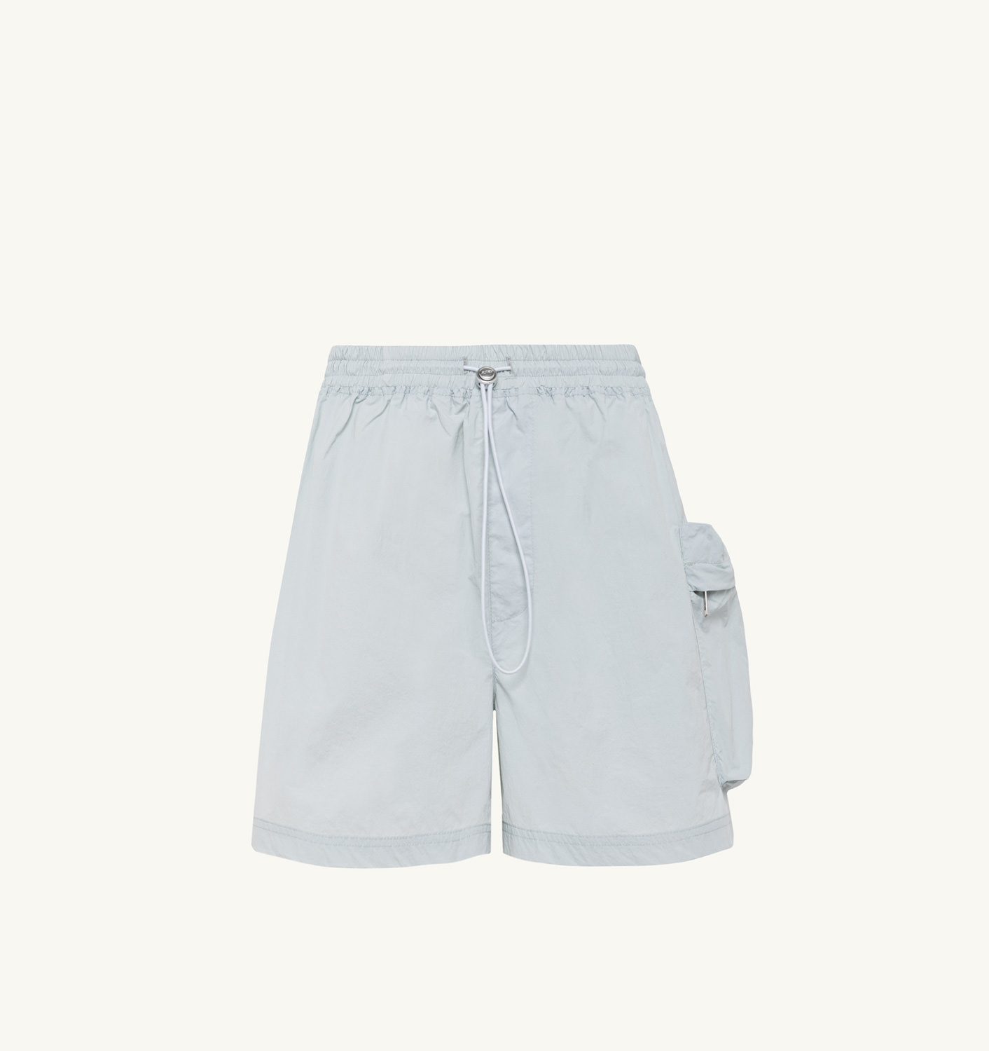 SHORTS IN AZURE NYLON WITH SIDE POCKET
