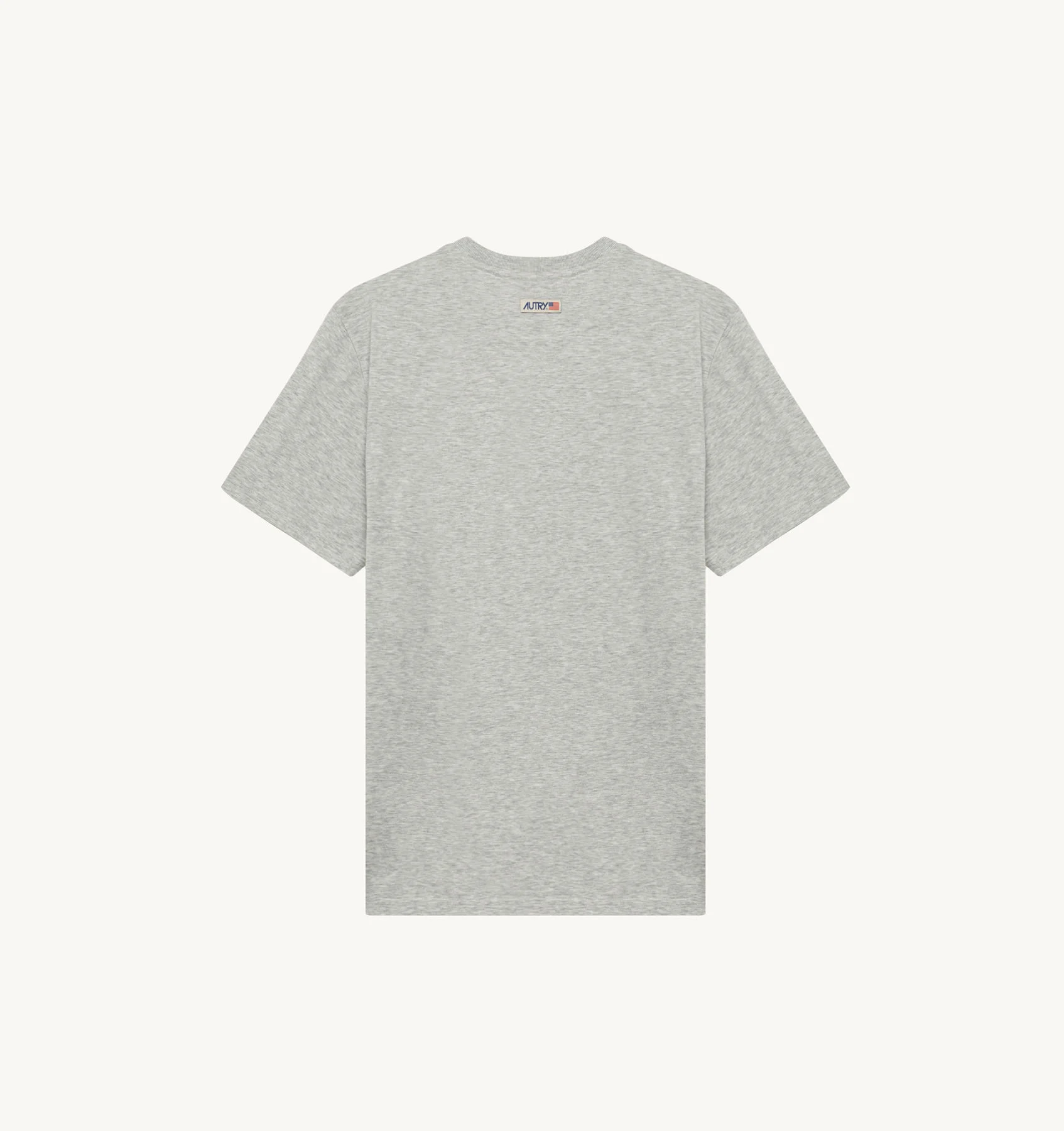 T-SHIRT IN GRAY COTTON WITH LABEL