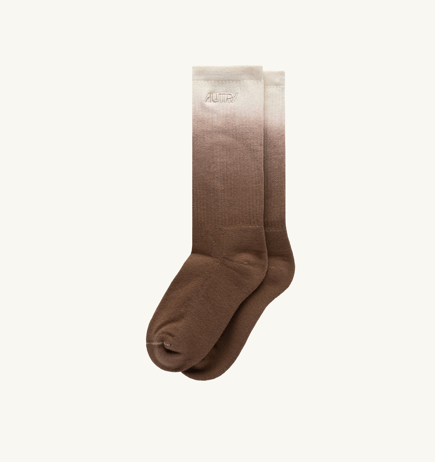 DIP-DYE SOCKS IN BROWN COTTON TERRY