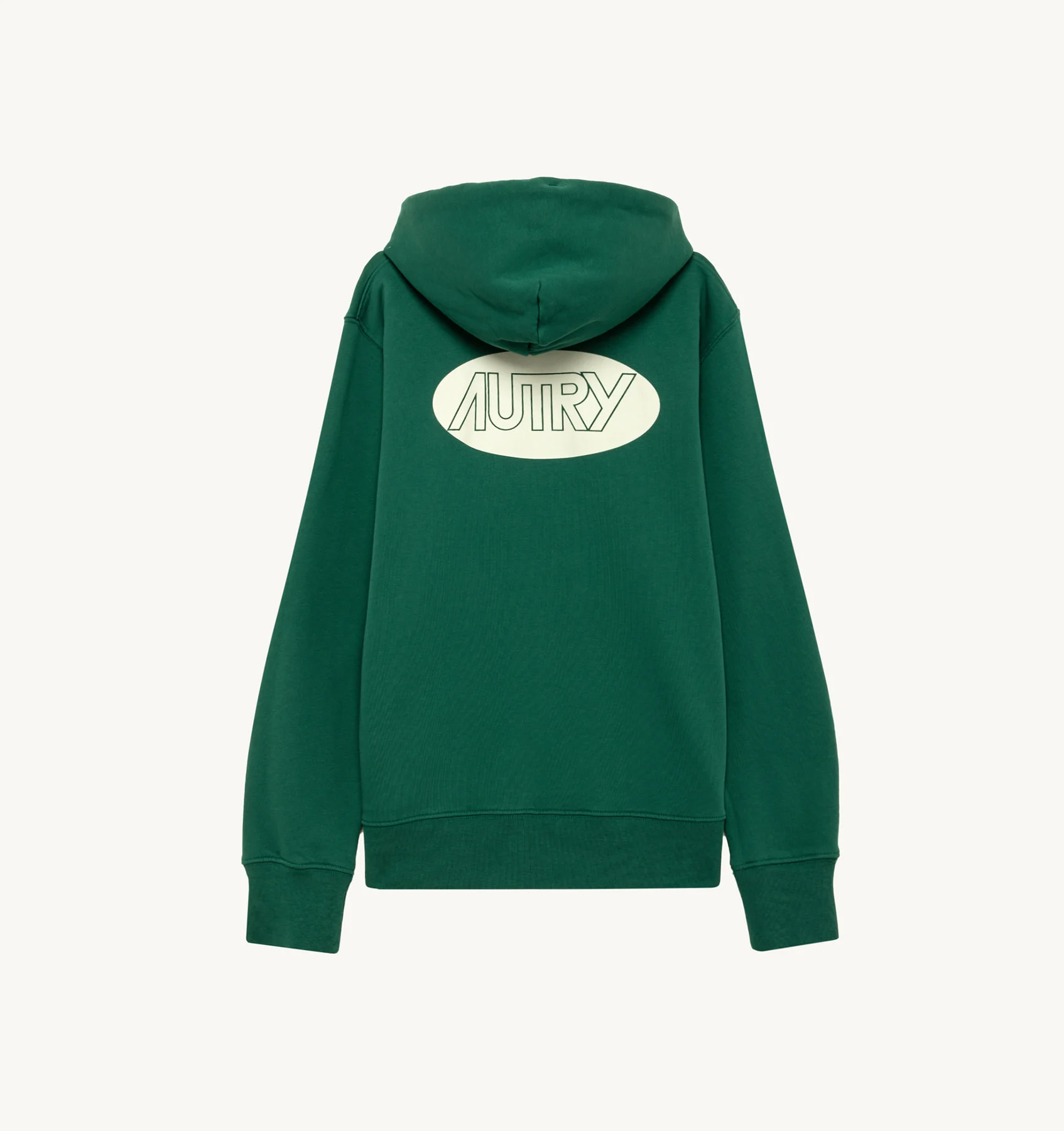 HOODIE IN GREEN JERSEY WITH PRINTED LOGO