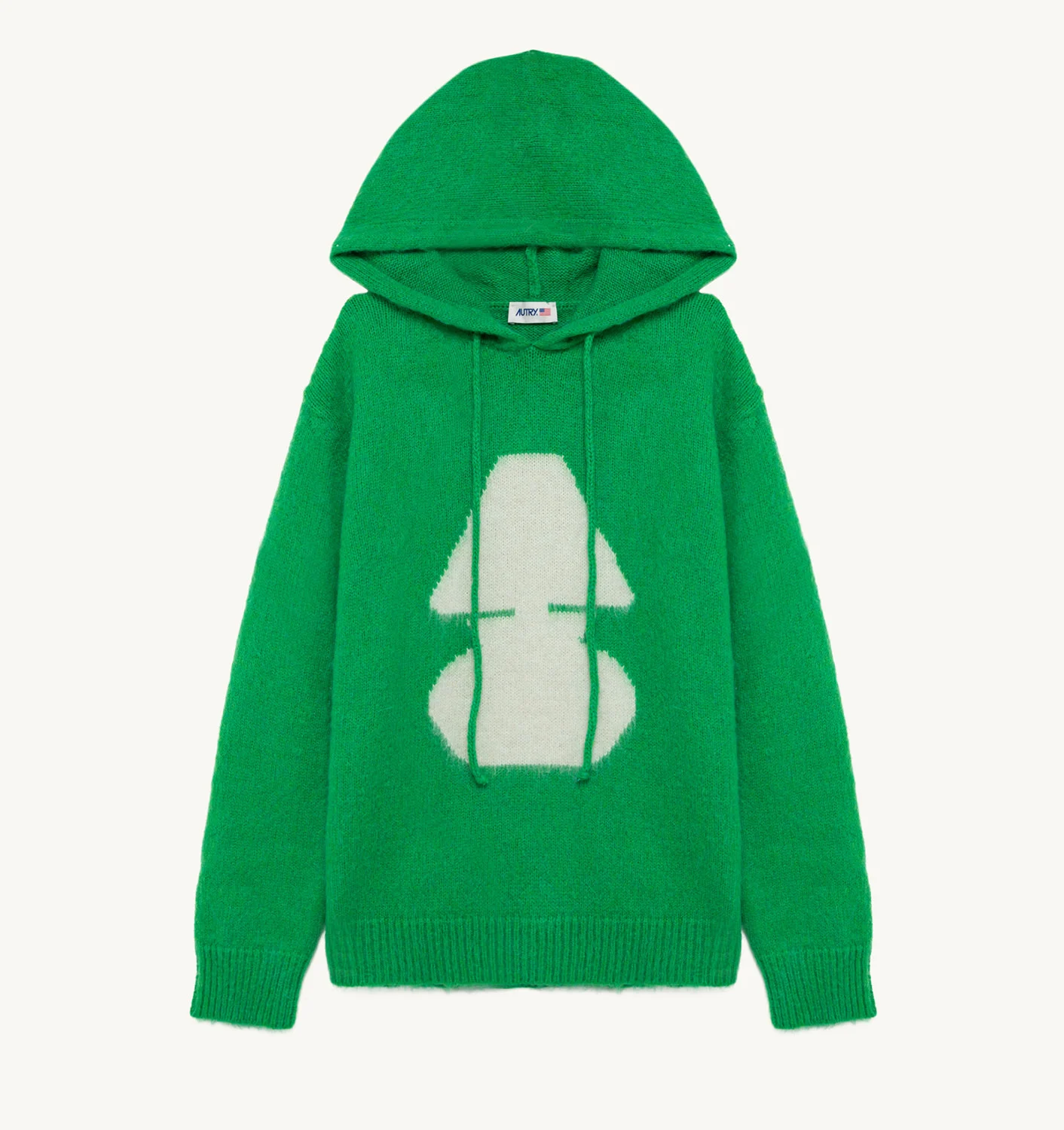 HOODIE IN GREEN WOOL KNIT