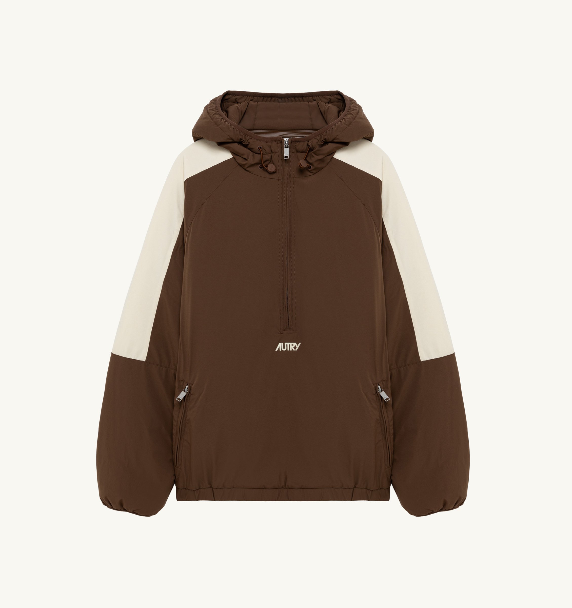 UNISEX ANORAK IN BROWN PADDED NYLON