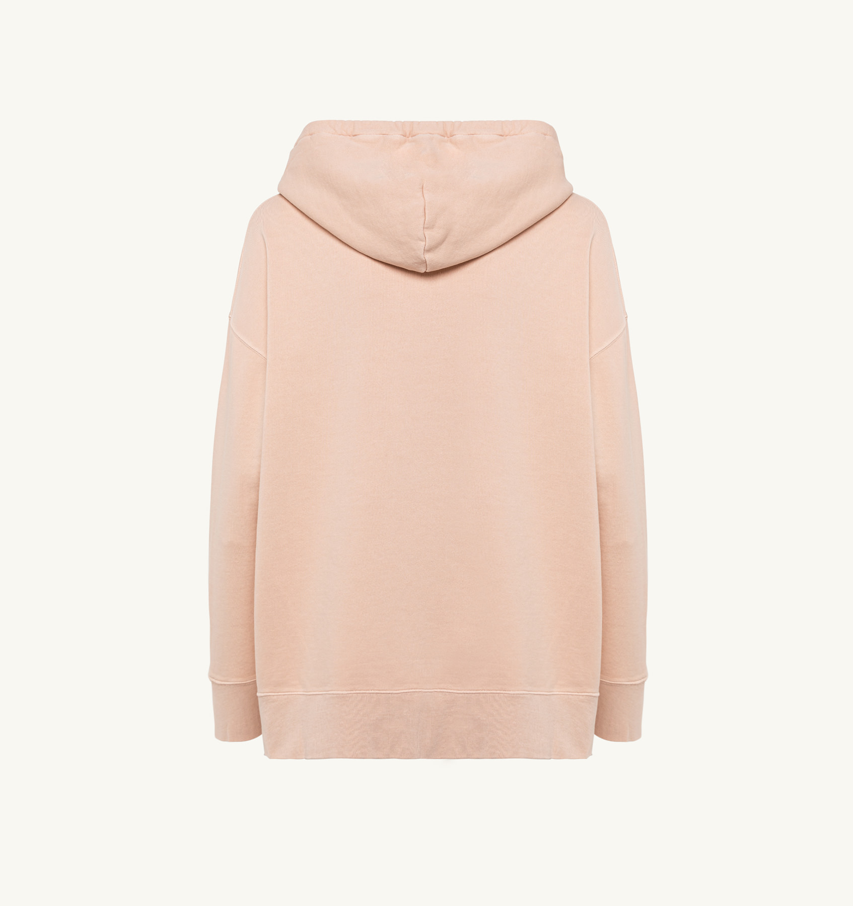 RELAXED FIT HOODED SWEATSHIRT IN PINK COTTON JERSEY WITH EMBOSSED LOGO