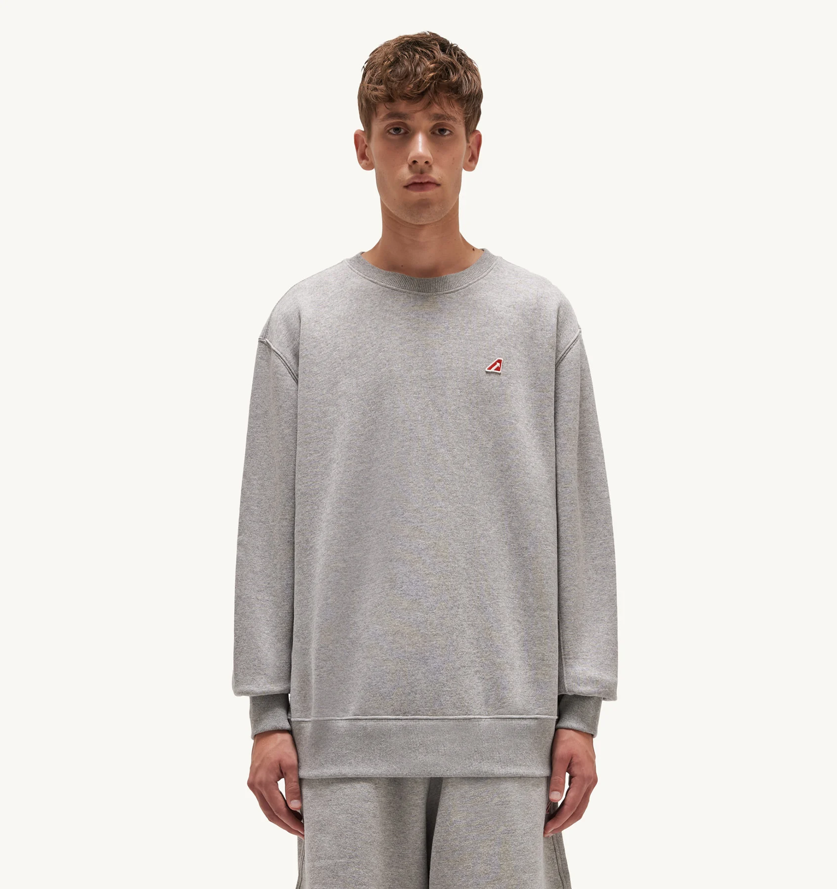 RELAXED FIT SWEATSHIRT IN GRAY GAUZED COTTON JERSEY