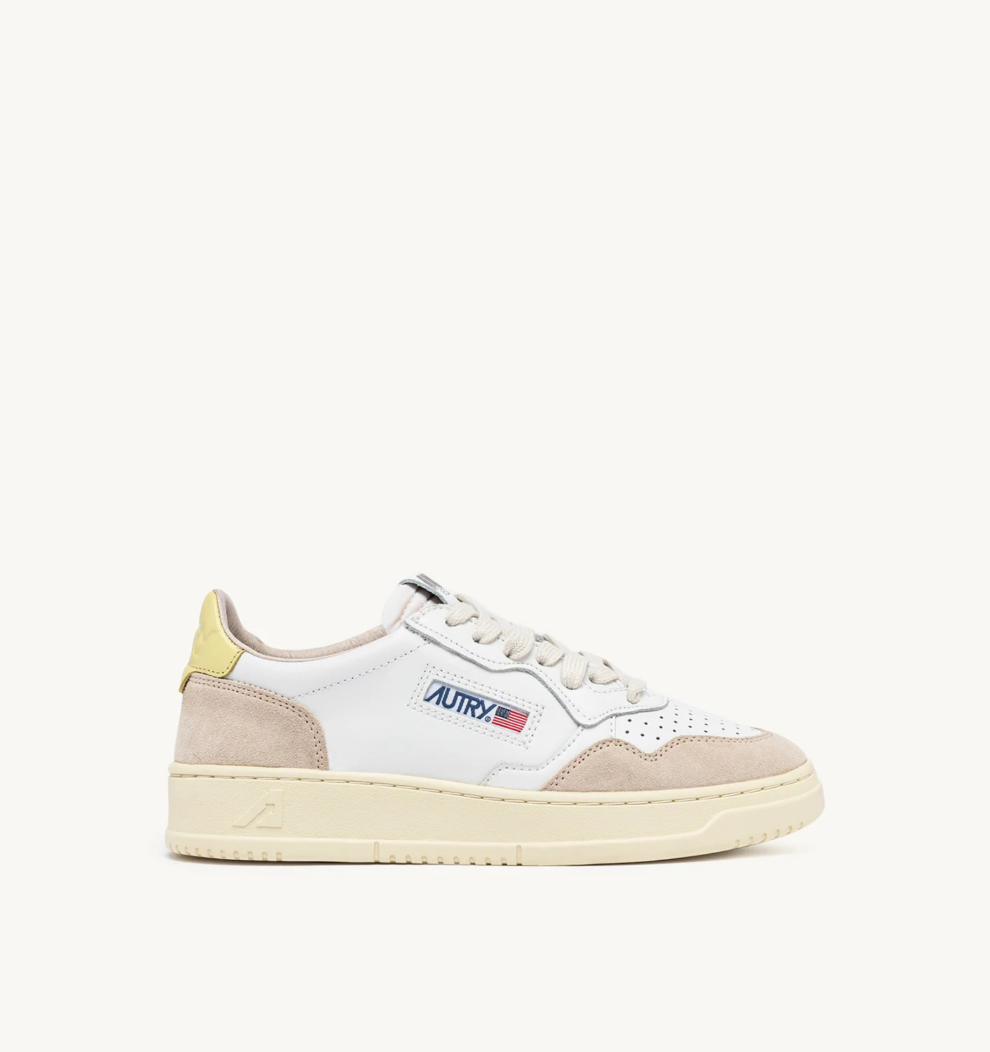 MEDALIST LOW SNEAKERS IN SUEDE AND LEATHER COLOR WHITE YELLOW