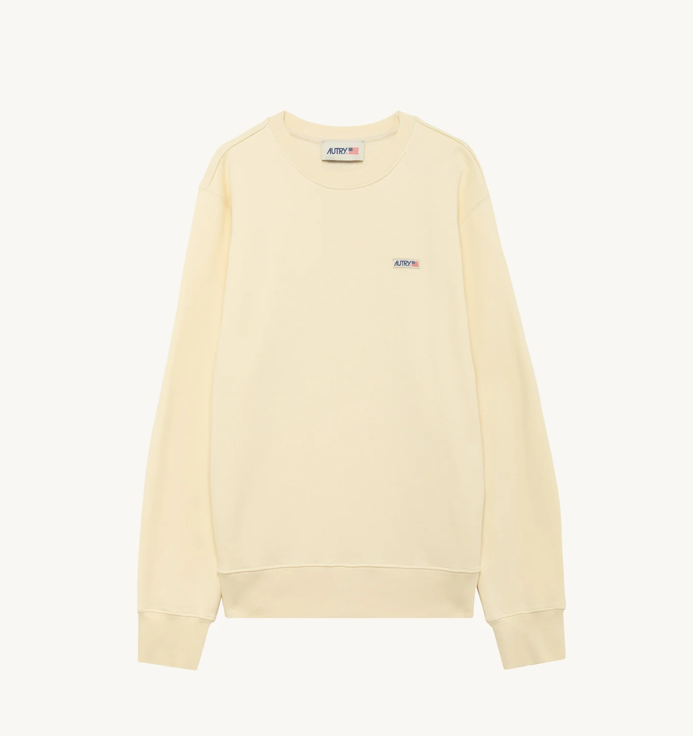 SWEATSHIRT IN WHITE JERSEY WITH LABEL