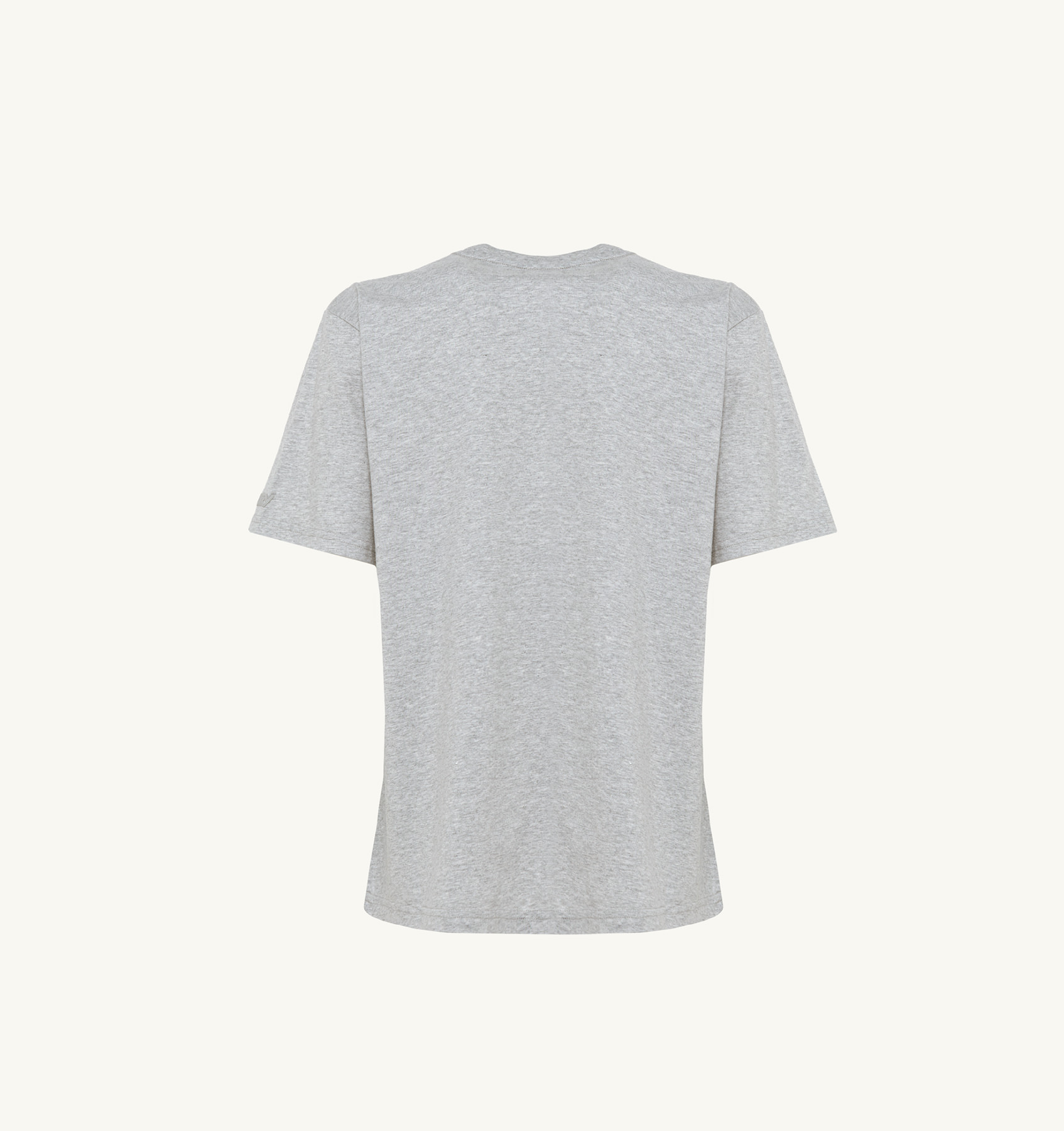 T-SHIRT IN MELANGE GRAY COTTON JERSEY WITH LOGO