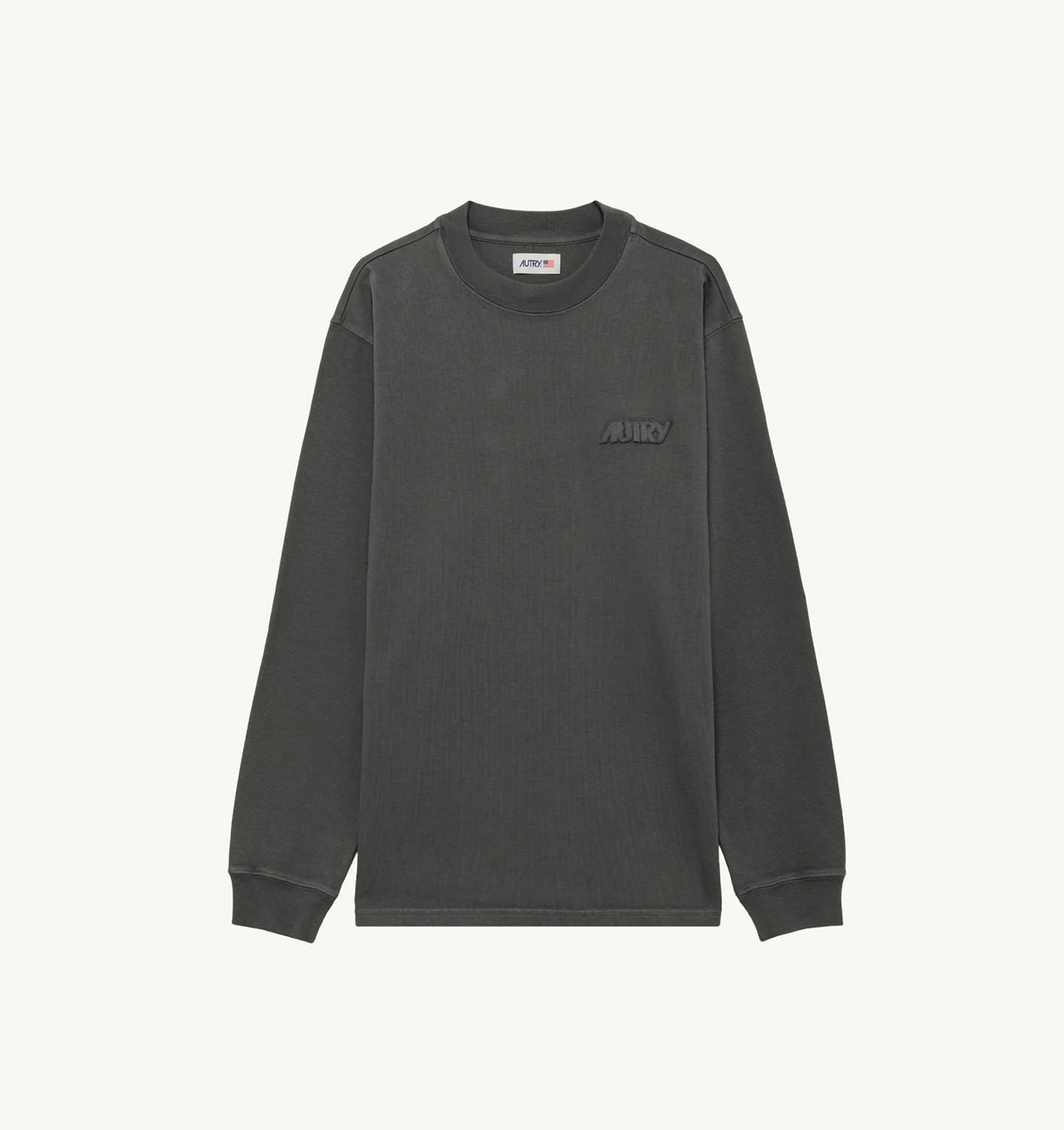 LONG-SLEEVE T-SHIRT IN GRAY HEAVY COTTON