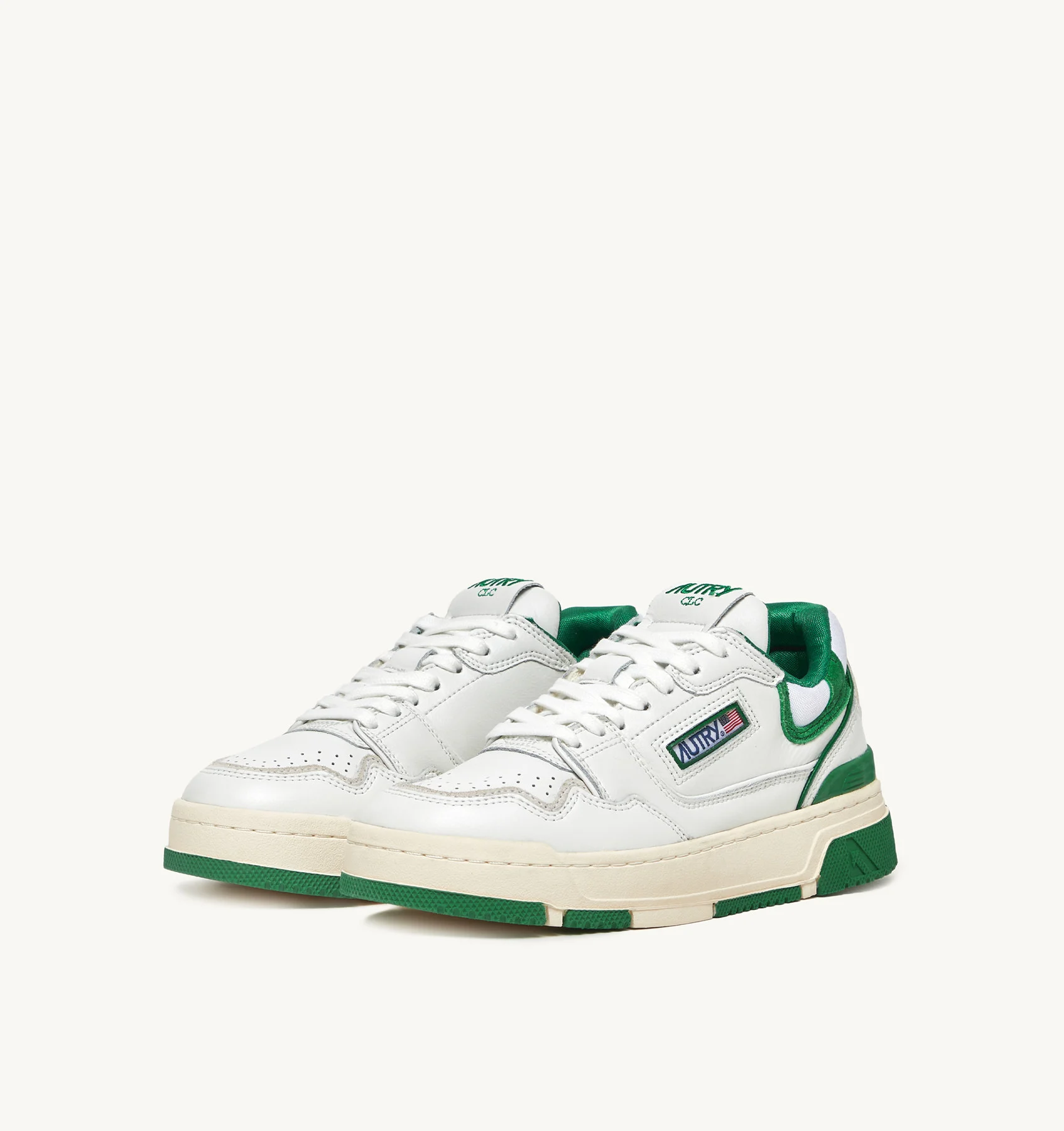 CLC LOW SNEAKERS IN WHITE LEATHER AND AMAZON SUEDE