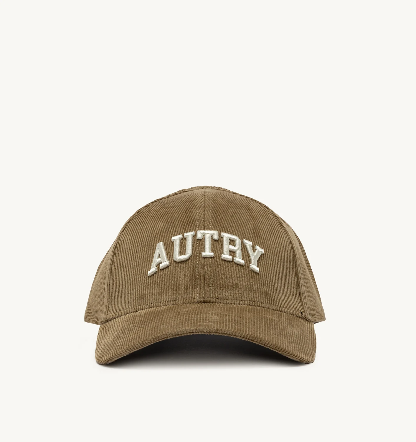 BASEBALL CAP IN EMBROIDERED BEIGE CORDUROY