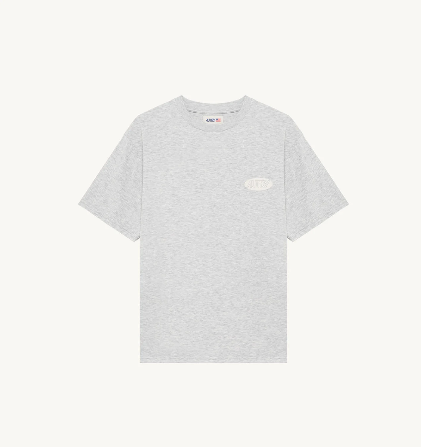 T-SHIRT IN GRAY COTTON WITH PRINTED LOGO