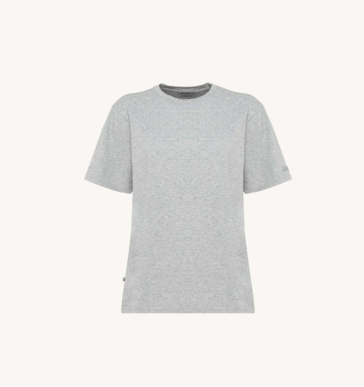 T-SHIRT IN MELANGE GRAY COTTON JERSEY WITH LOGO