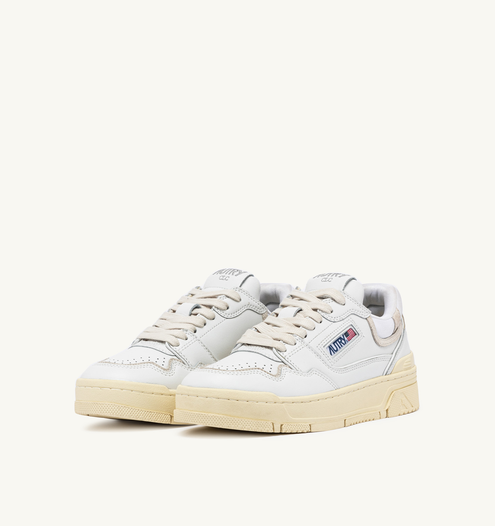 CLC LOW SNEAKERS IN WHITE LEATHER AND SUEDE