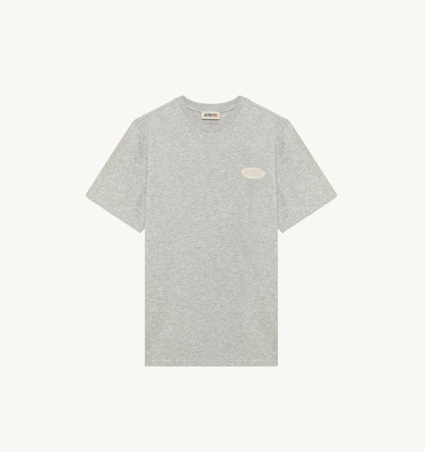 T-SHIRT IN GRAY COTTON WITH PRINTED LOGO