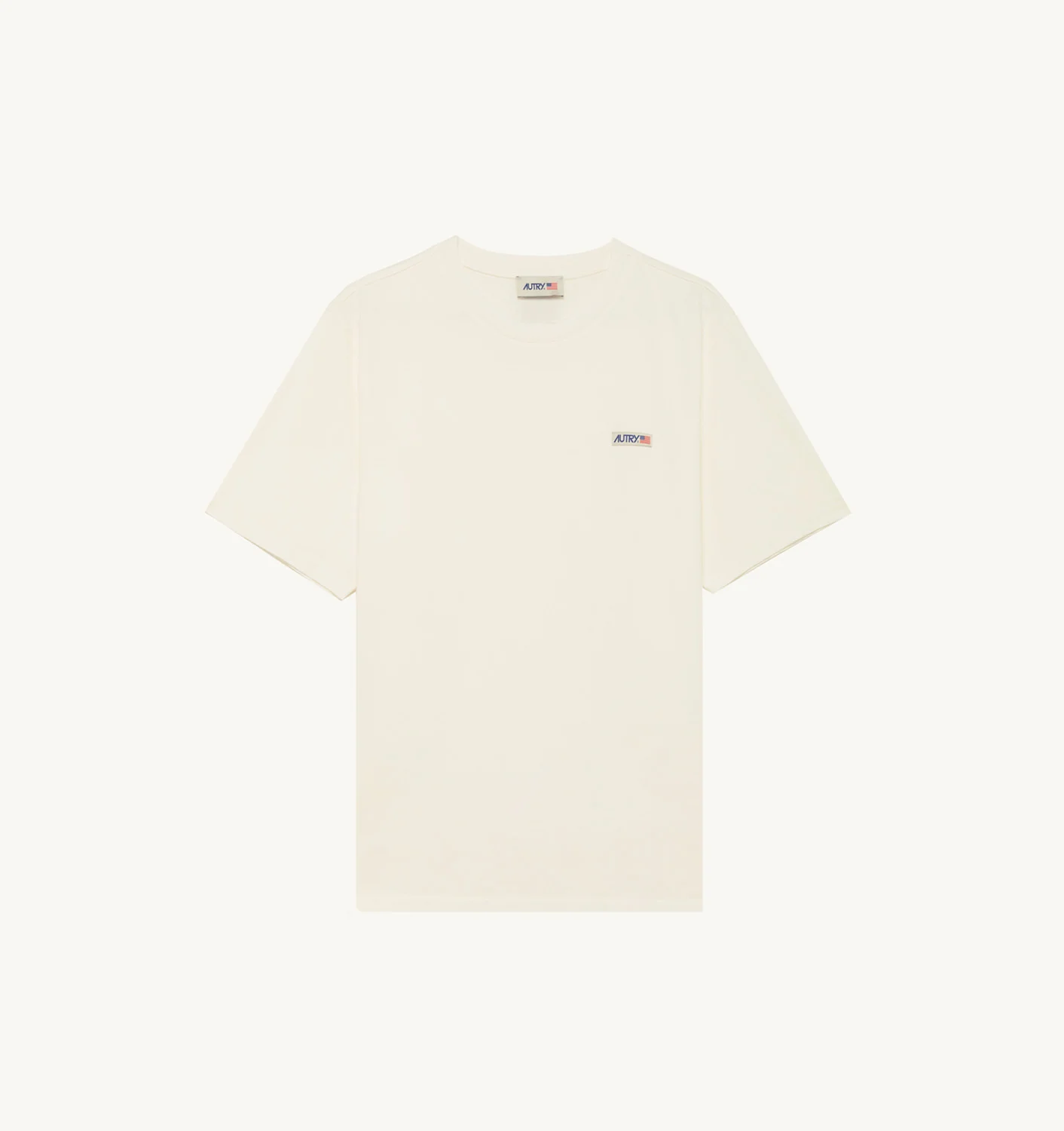 T-SHIRT IN WHITE COTTON WITH LABEL