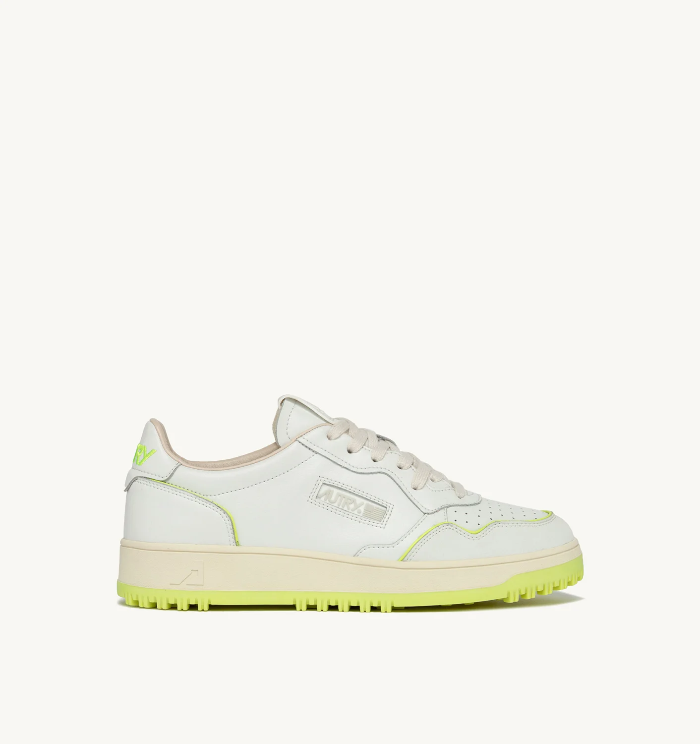 GOLF LOW SNEAKERS IN LEATHER COLOR WHITE AND YELLOW