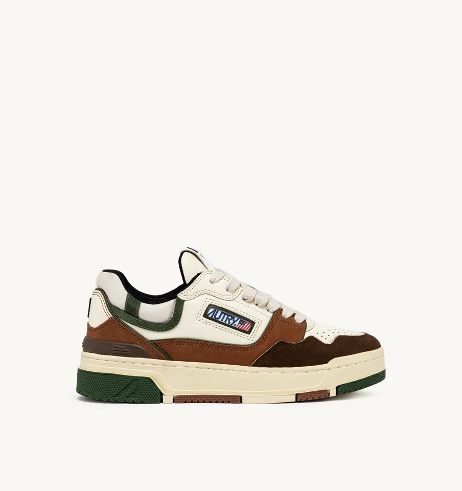 CLC LOW SNEAKERS IN EBONY AND MILITARY GREEN SUEDE AND NUBUCK