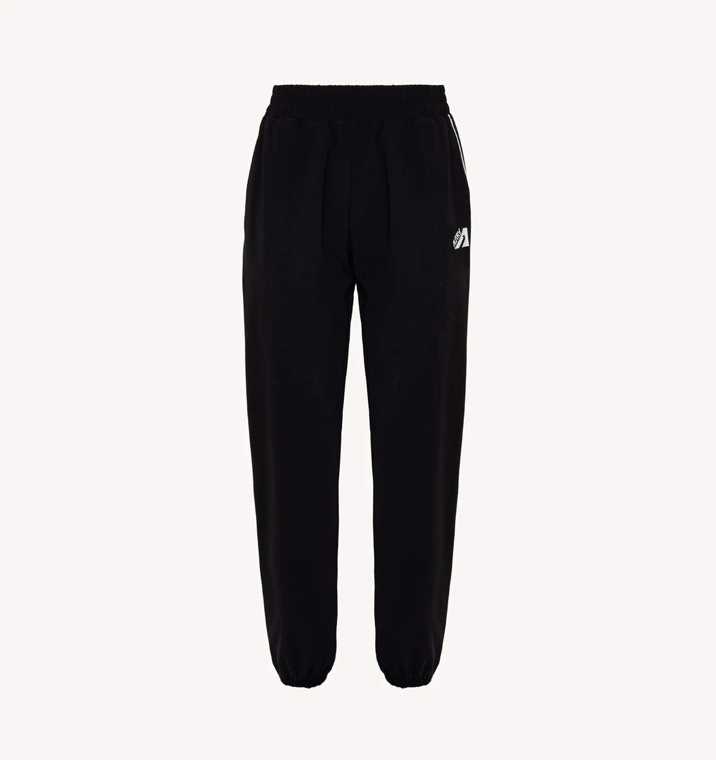 BLACK TENNIS PANTS WITH CONTRAST PIPING