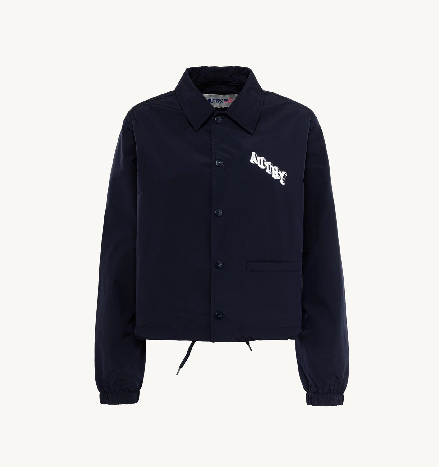 BOXY FIT COACH JACKET IN BLUE NYLON
