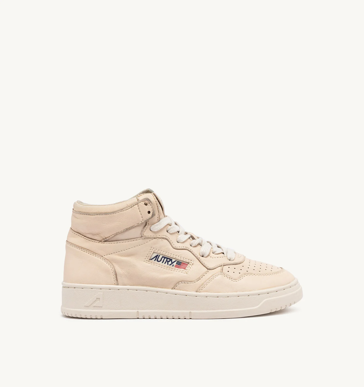 MEDALIST MID SNEAKERS IN NAPA LEATHER COLOR SWAN