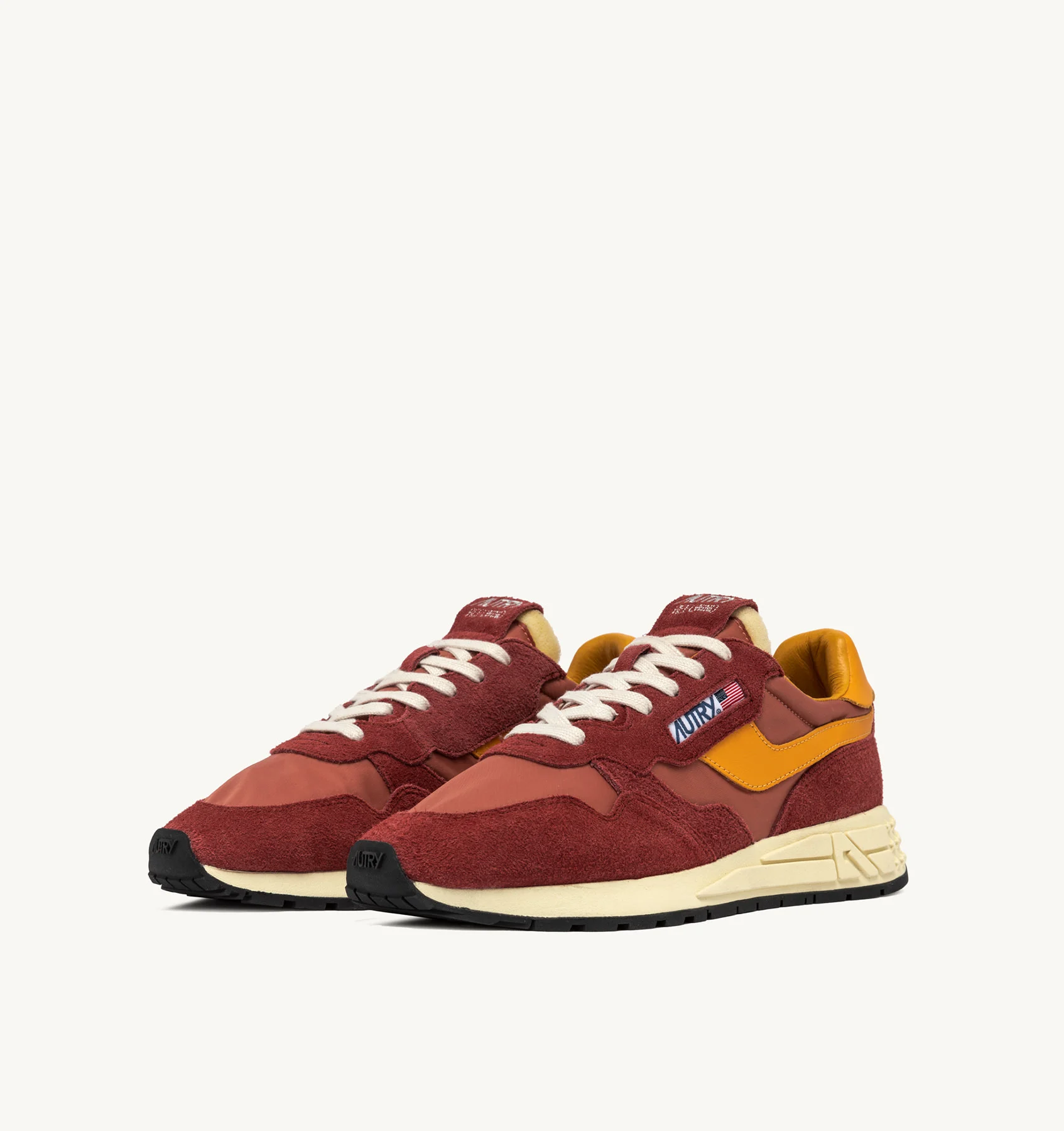 REELWIND LOW SNEAKERS IN ORANGE AND RED NYLON AND SUEDE